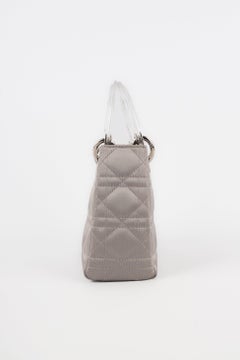 Lady Dior Pearl Grey Satin Mini Bag