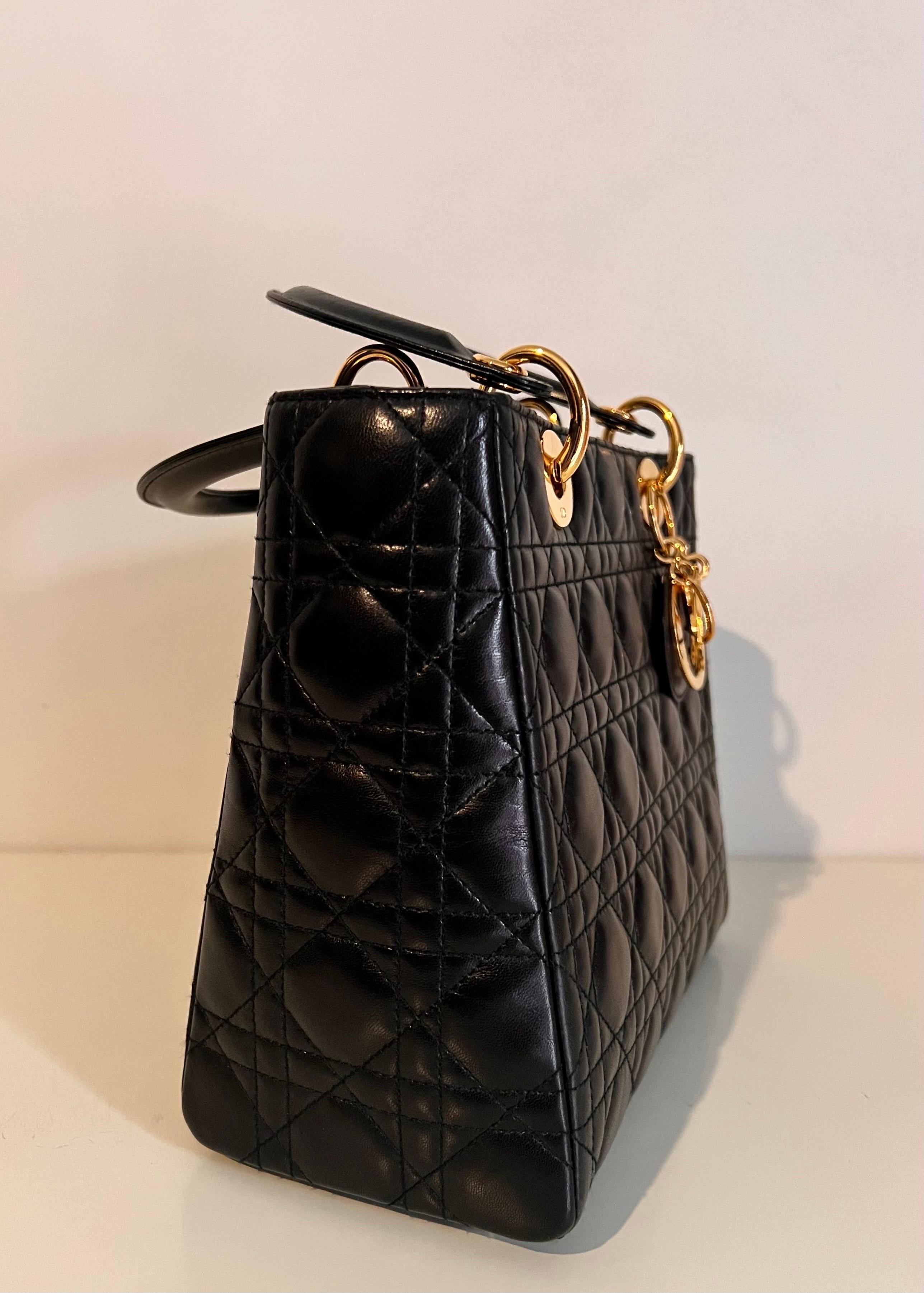 Lady DIOR quilted handbag with gold hardware, famously worn by Princess Diana  11