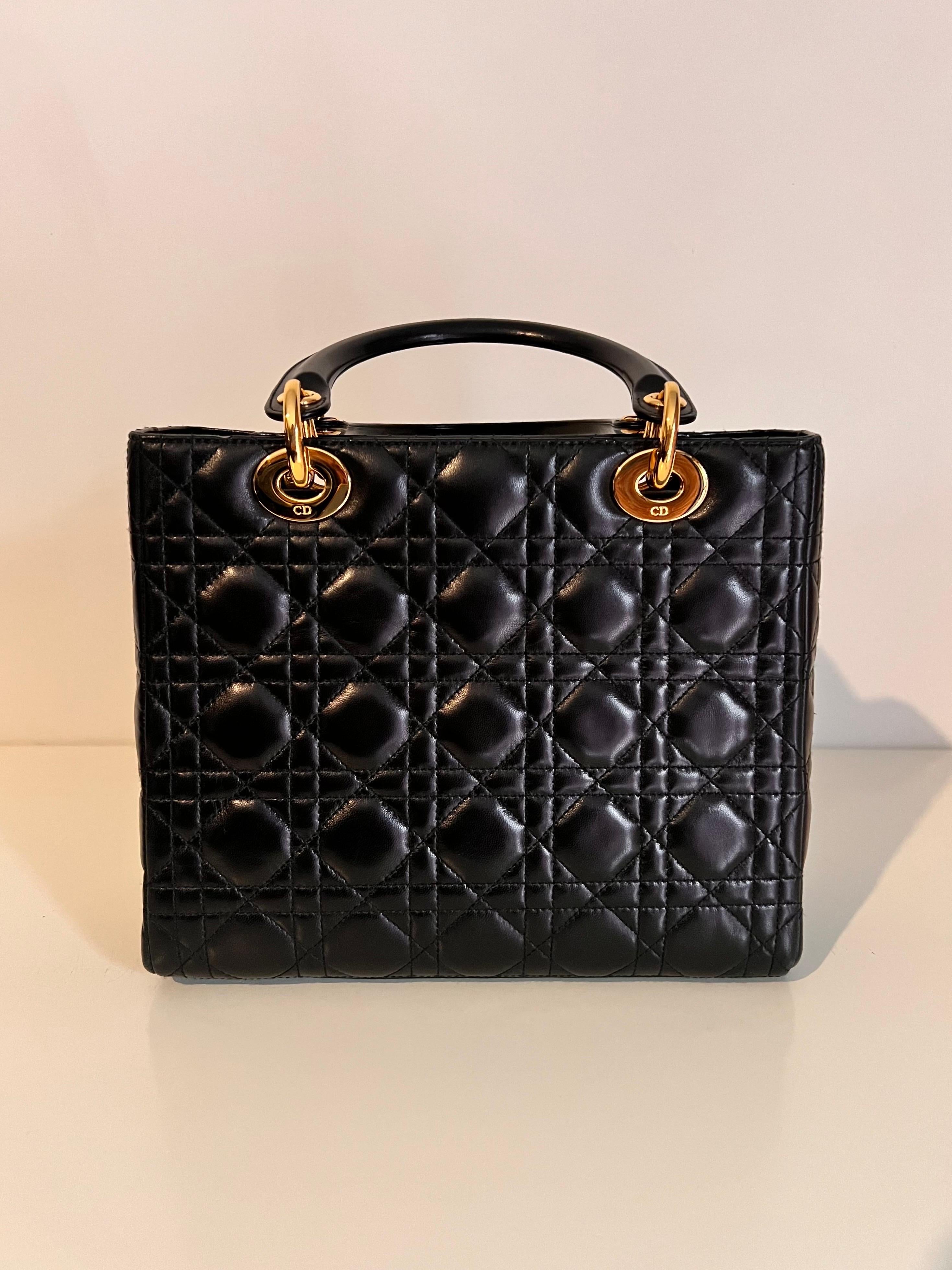 Lady DIOR quilted handbag with gold hardware, famously worn by Princess Diana  12