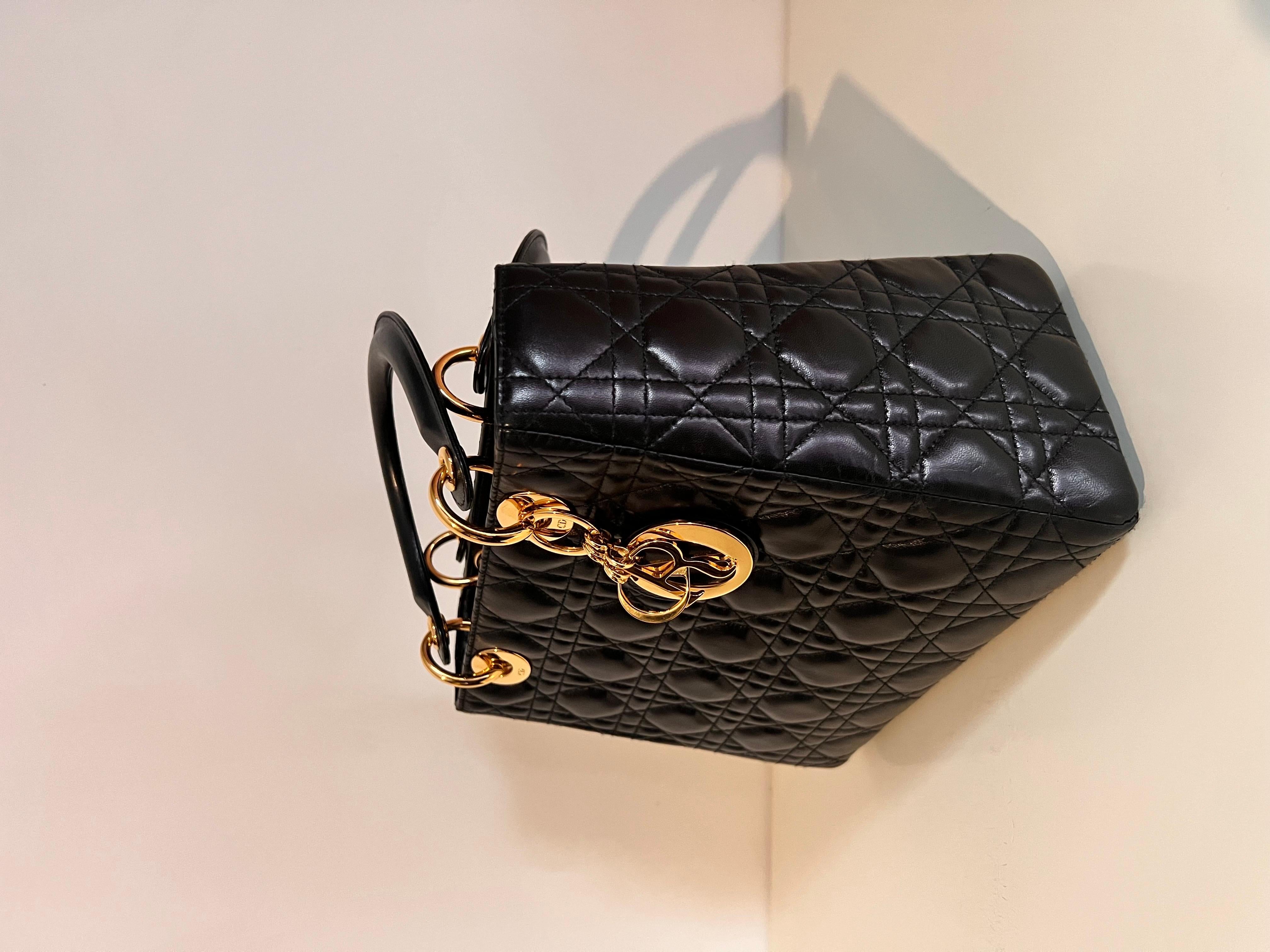 Lady DIOR quilted handbag with gold hardware, famously worn by Princess Diana  14
