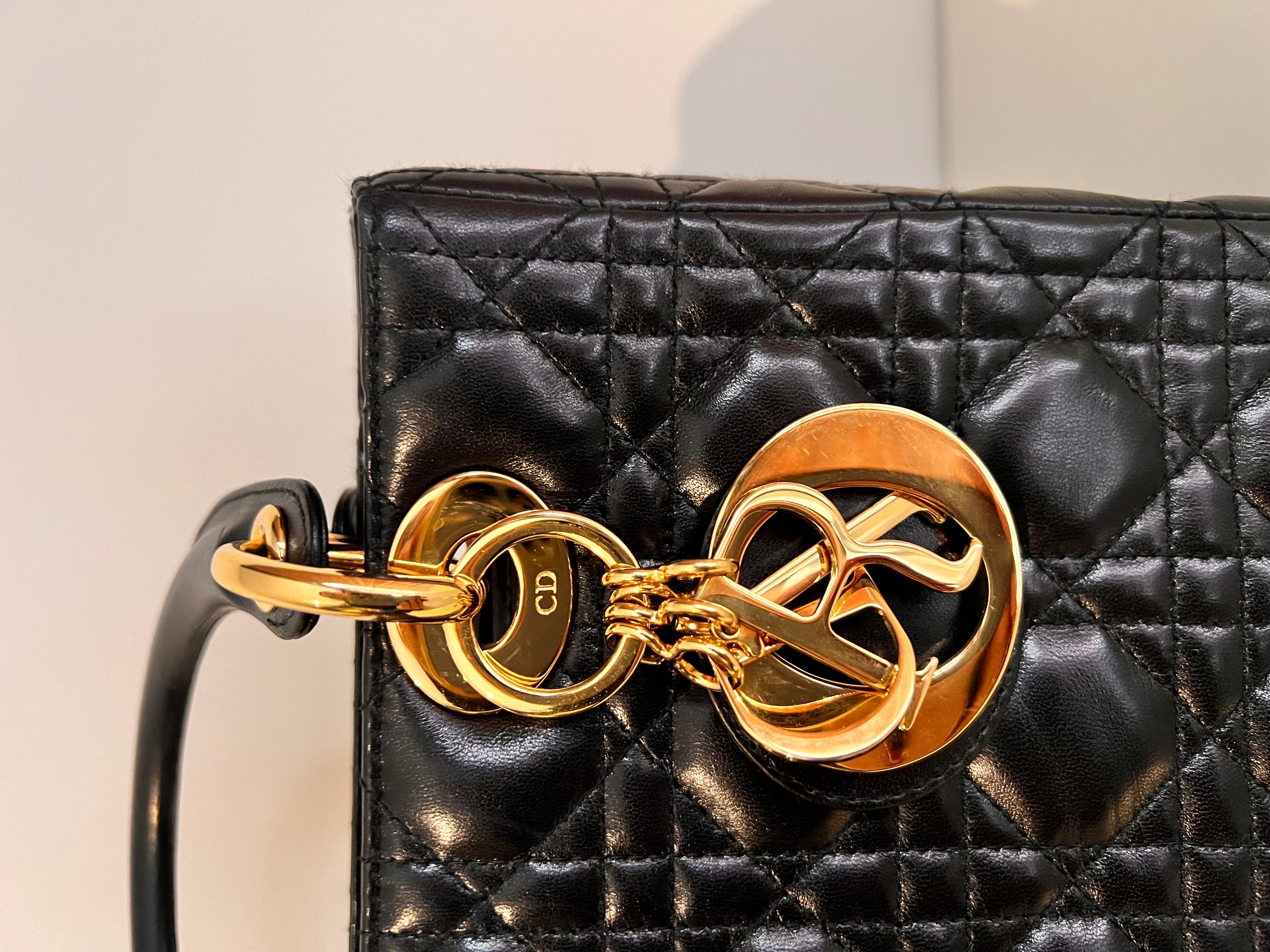 Lady DIOR quilted handbag with gold hardware, famously worn by Princess Diana  3