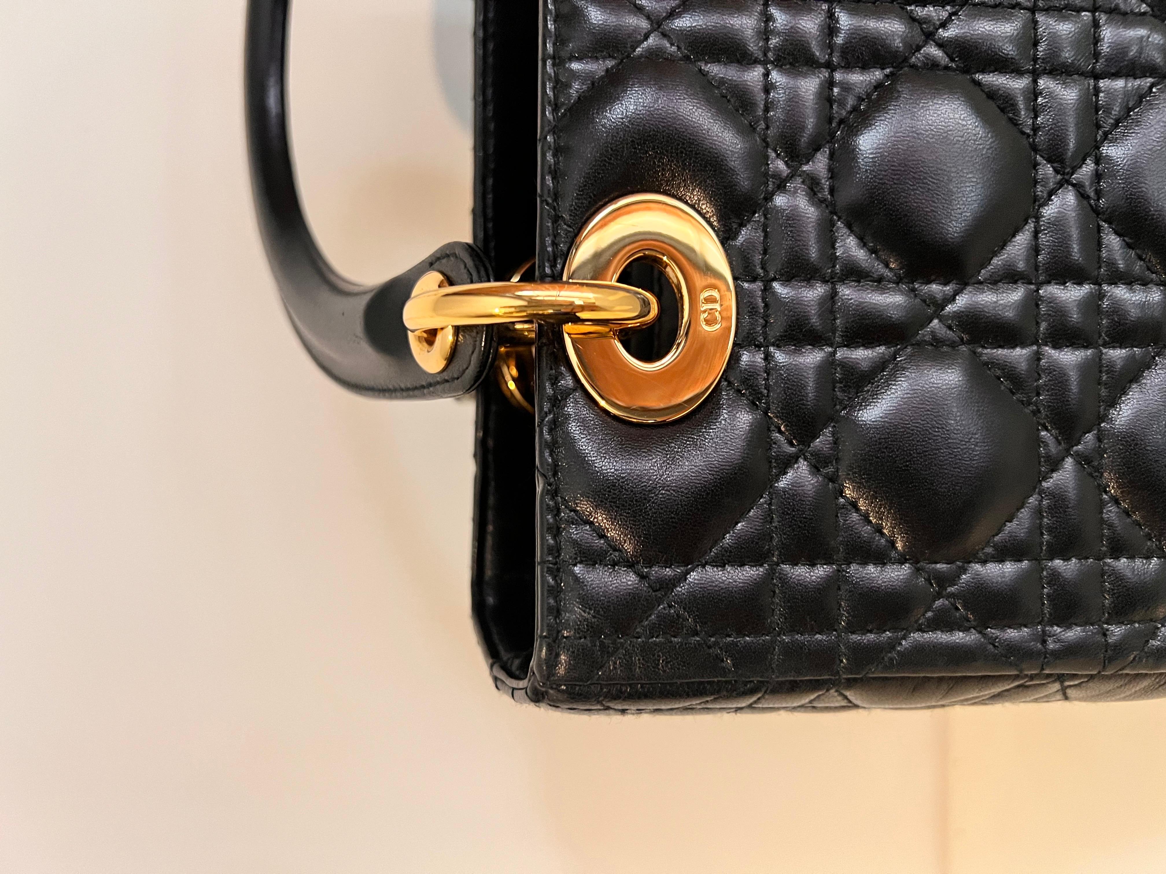 Lady DIOR quilted handbag with gold hardware, famously worn by Princess Diana  4