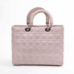 Lady Dior Quilted Purple Leather Bag