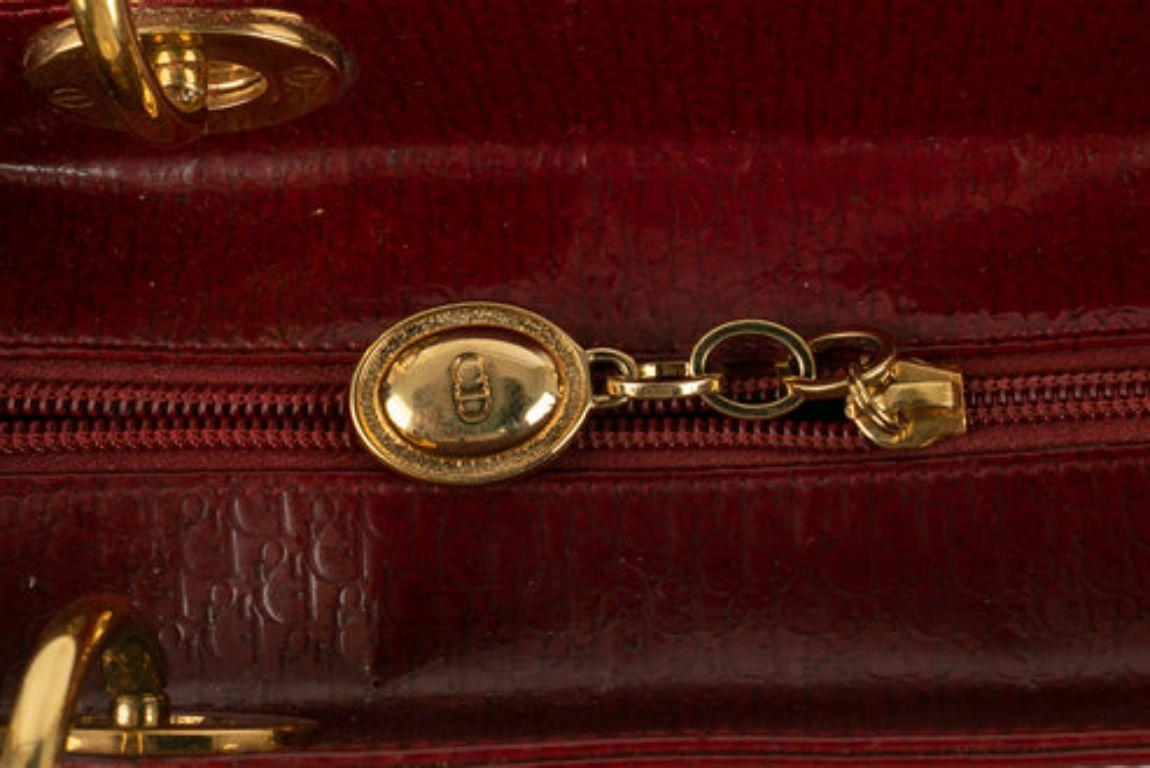 Lady Dior Rote Lacklederhandtasche im Angebot 3
