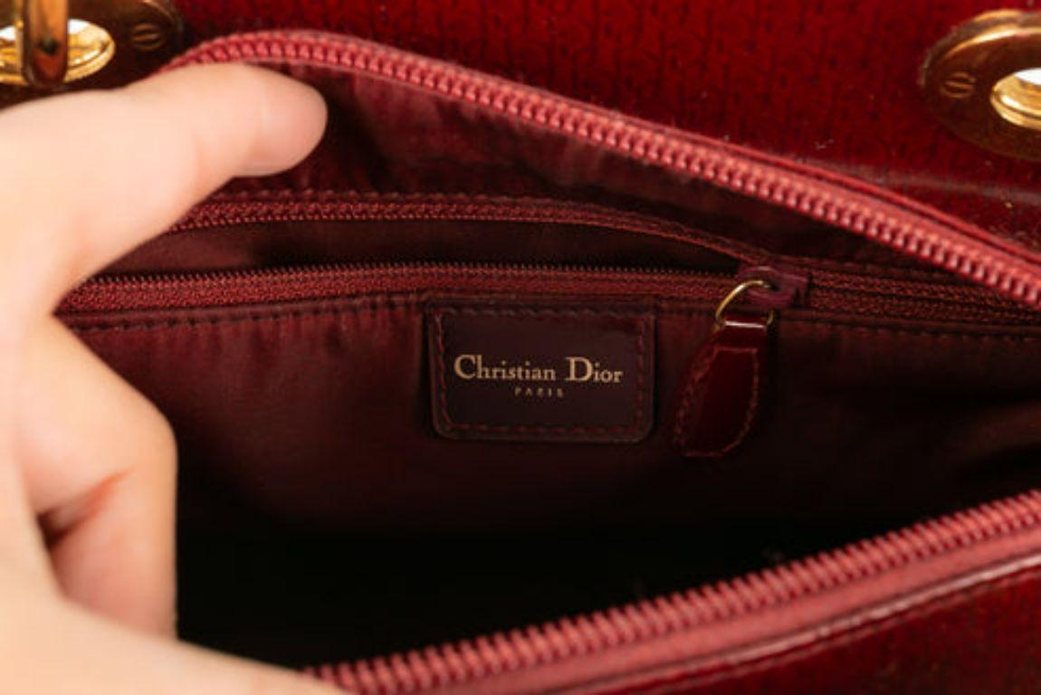 Lady Dior Rote Lacklederhandtasche im Angebot 5