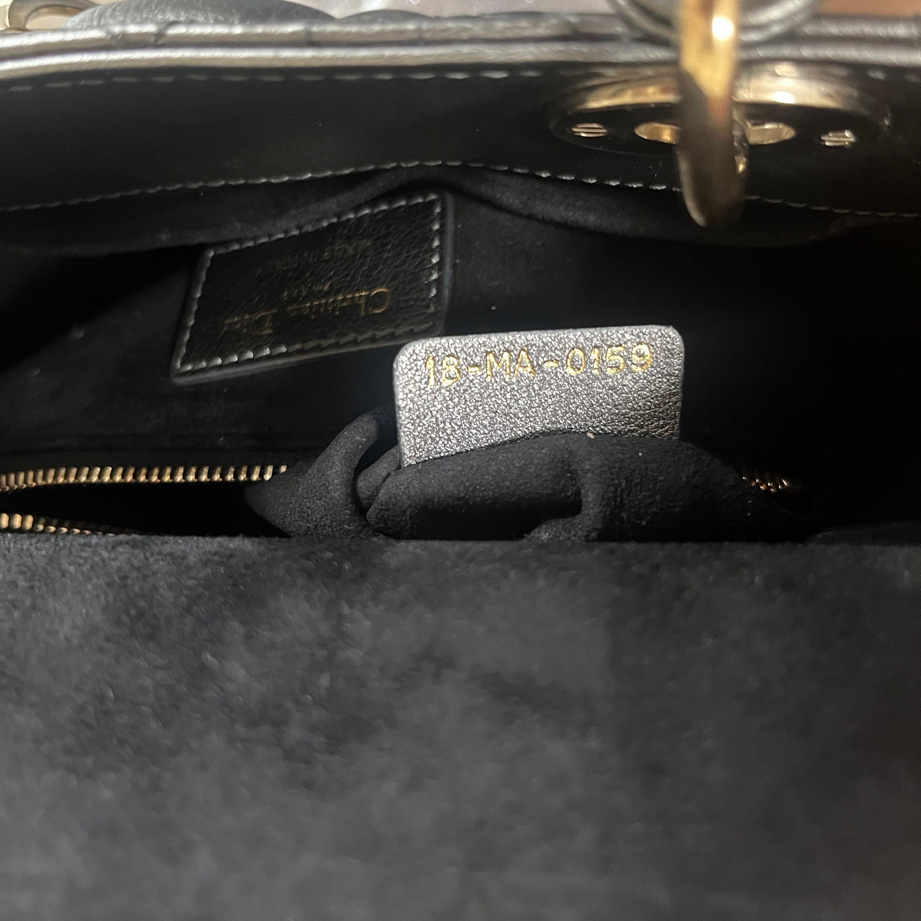 Lady Dior Small ABCdior Gunmetal Grey Cannage Lambskin Handbag with ABC Strap 14