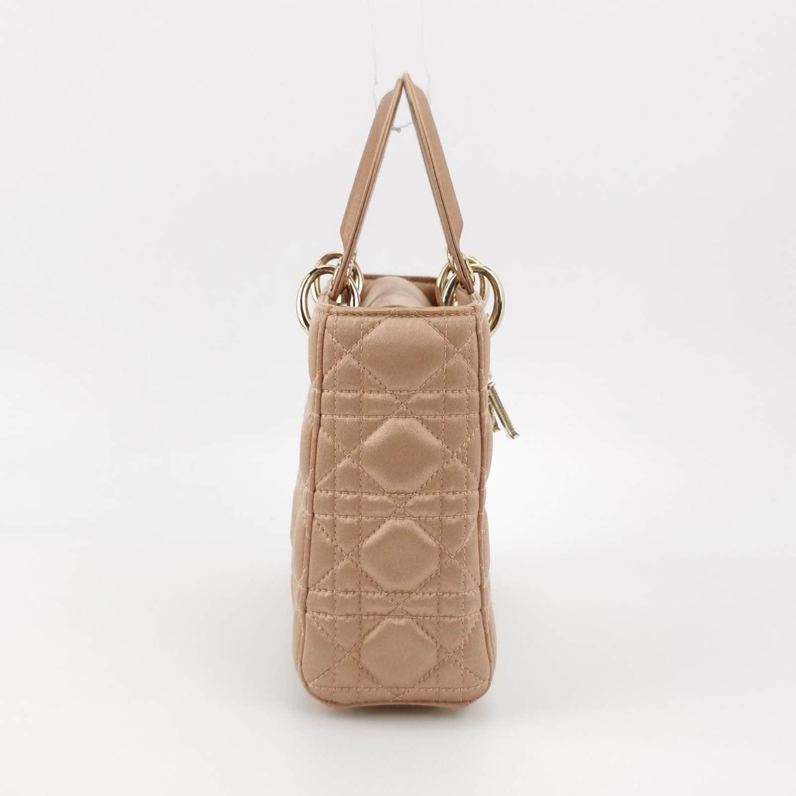 Lady Dior Small My AbcDior 2019 Beige Silk Handbag Crystal Charms 1