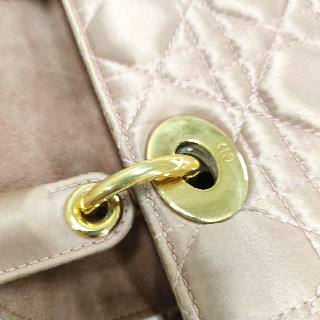 Lady Dior Small My AbcDior Beige Silk Handbag Crystal Charms 7