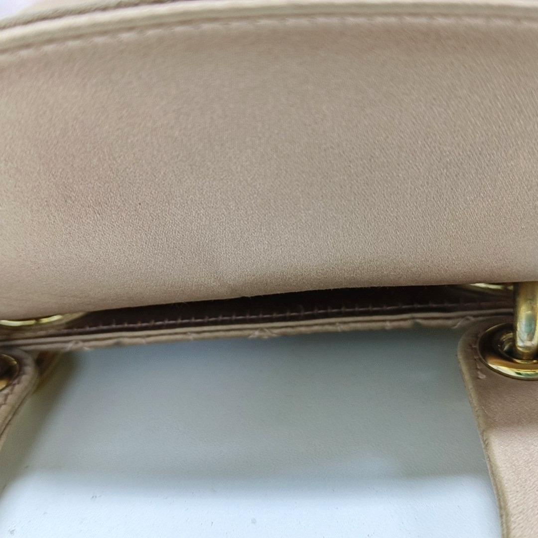 Lady Dior Small My AbcDior Beige Silk Handbag Crystal Charms 3