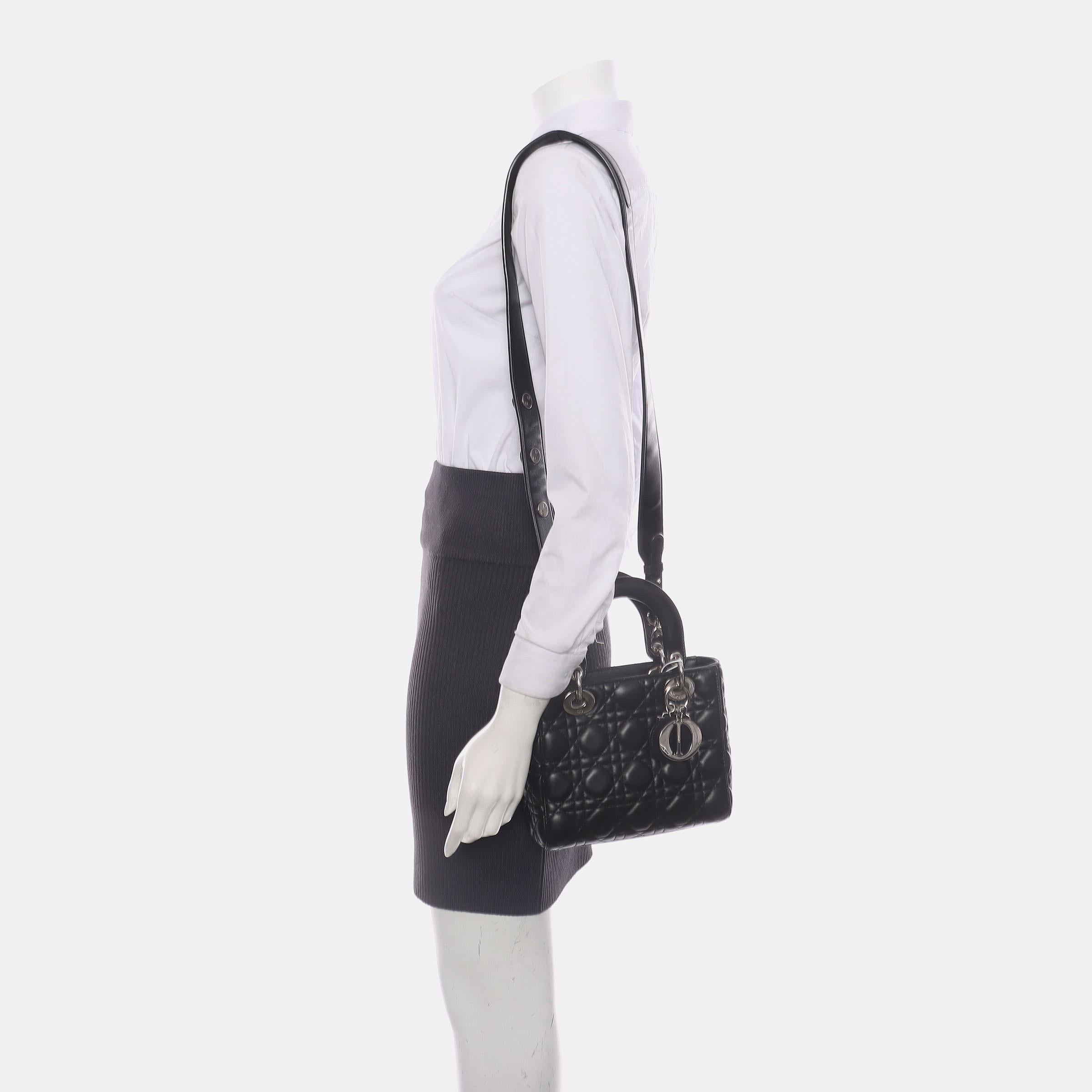 The Lady Dior bag is an epitome of elegance and beauty. Accentuate your look with the timeless style of Small Lady Dior My Abcdior, crafted in Cream White Lambskin Leather. This classic bag features a cannage stitch, creating a beautiful silhouette