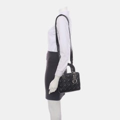 Lady Dior Small My Abcdior Black Lambskin Leather Silver Hardware