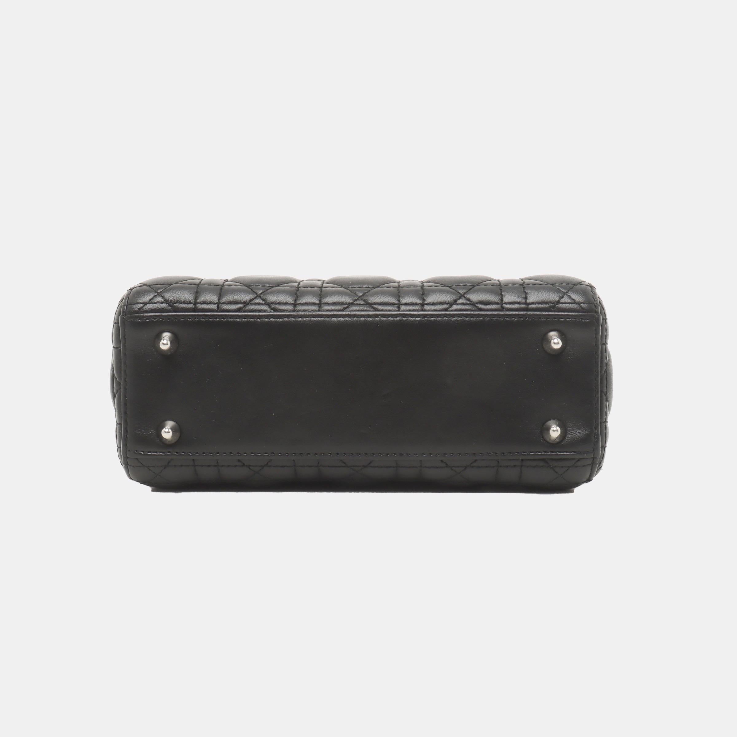 Lady Dior Small My Abcdior Black Lambskin Leather Silver Hardware 3