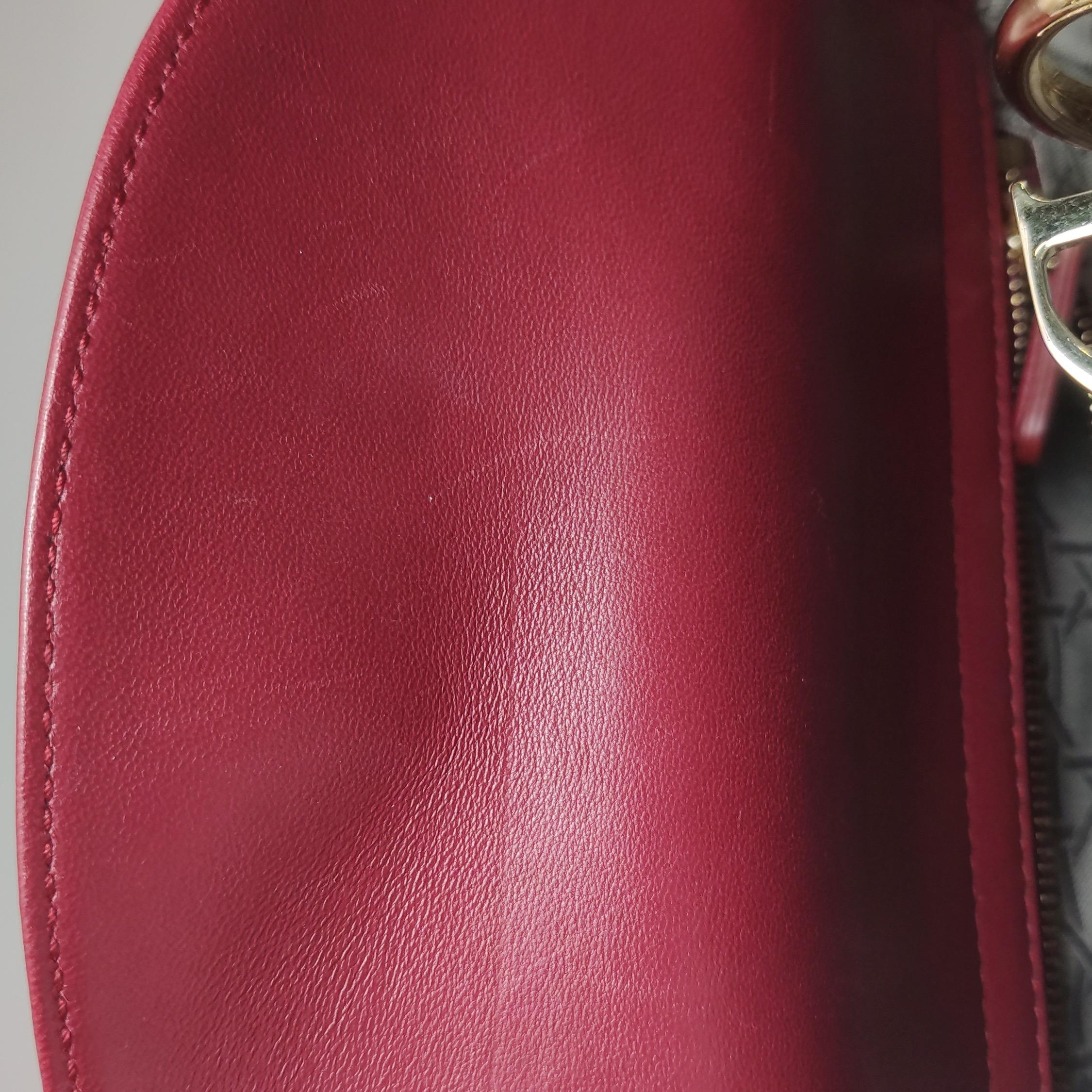 Lady Dior Petit My Abcdior Bourgogne Lambskin Cannage Cuir Or Hardware 2017 en vente 5