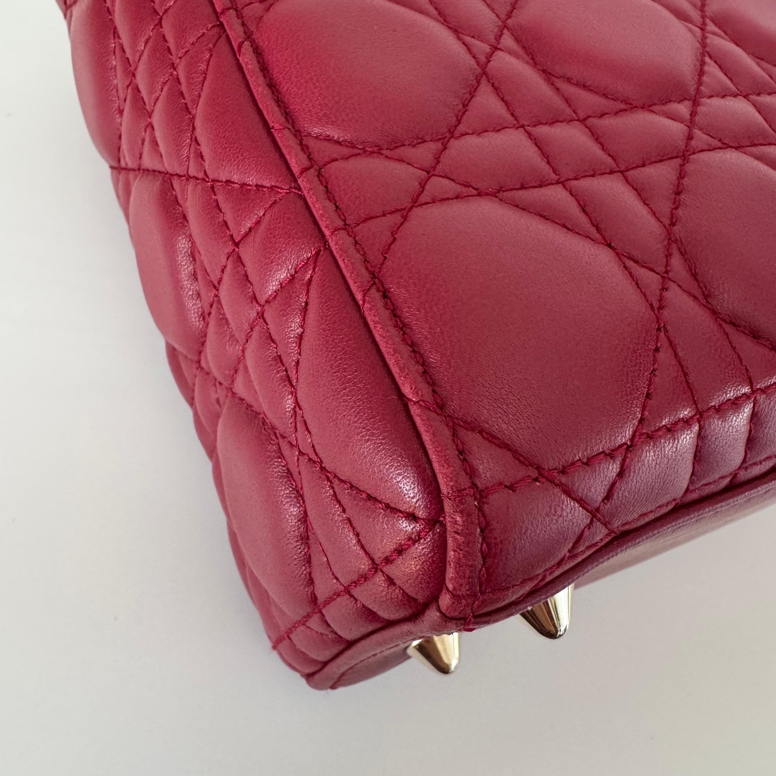 Lady Dior Small My Abcdior Burgundy Lambskin Cannage Leather Gold Hardware 2017 For Sale 6