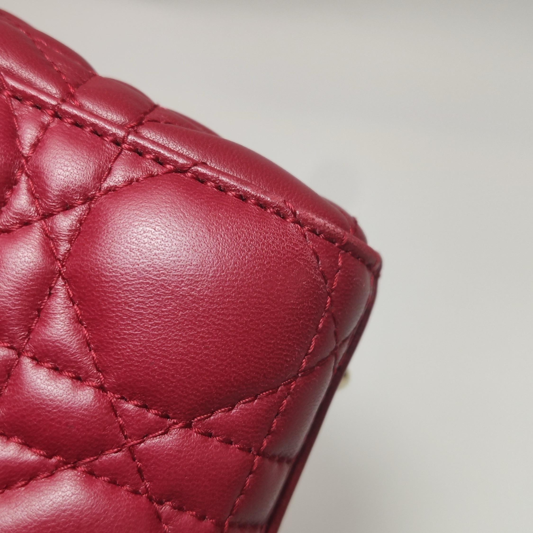 Lady Dior Petit My Abcdior Bourgogne Lambskin Cannage Cuir Or Hardware 2017 en vente 13