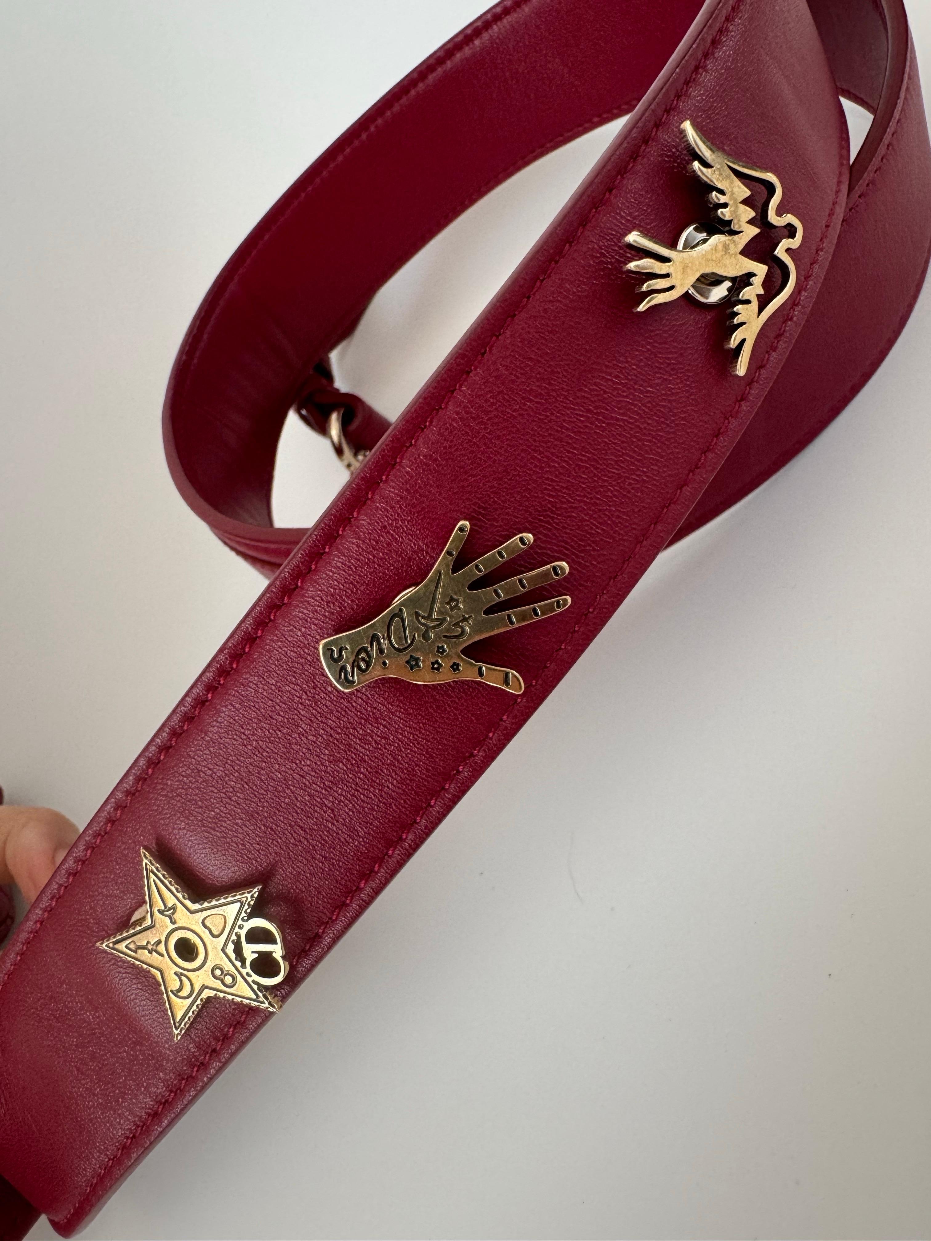 Lady Dior Small My Abcdior Burgundy Lambskin Cannage Leather Gold Hardware 2017 For Sale 3