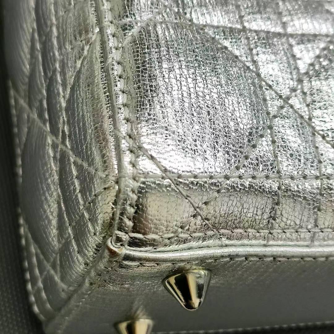 Lady Dior Small My Abcdior Cannage Leather Silver with Strap 7
