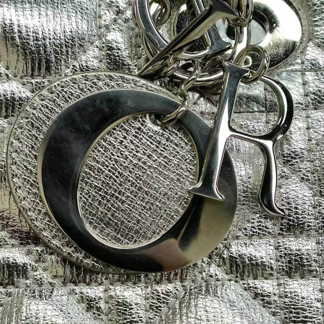 Lady Dior Small My Abcdior Cannage Leather Silver with Strap 8