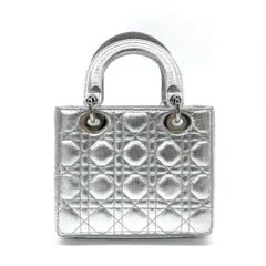 Lady Dior Small My Abcdior Cannage Leather Silver with Strap