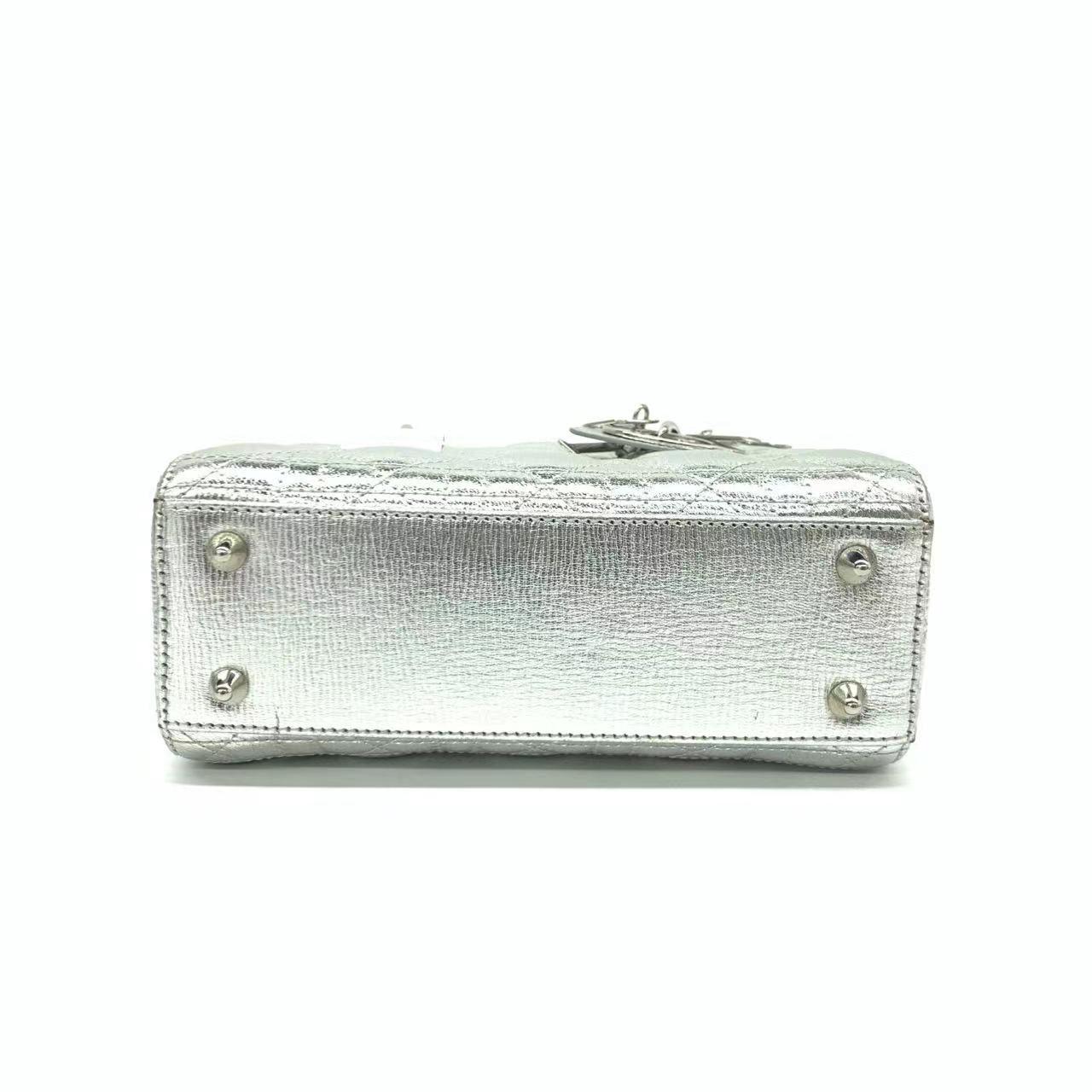 Lady Dior Small My Abcdior Cannage Leather Silver with Strap 1