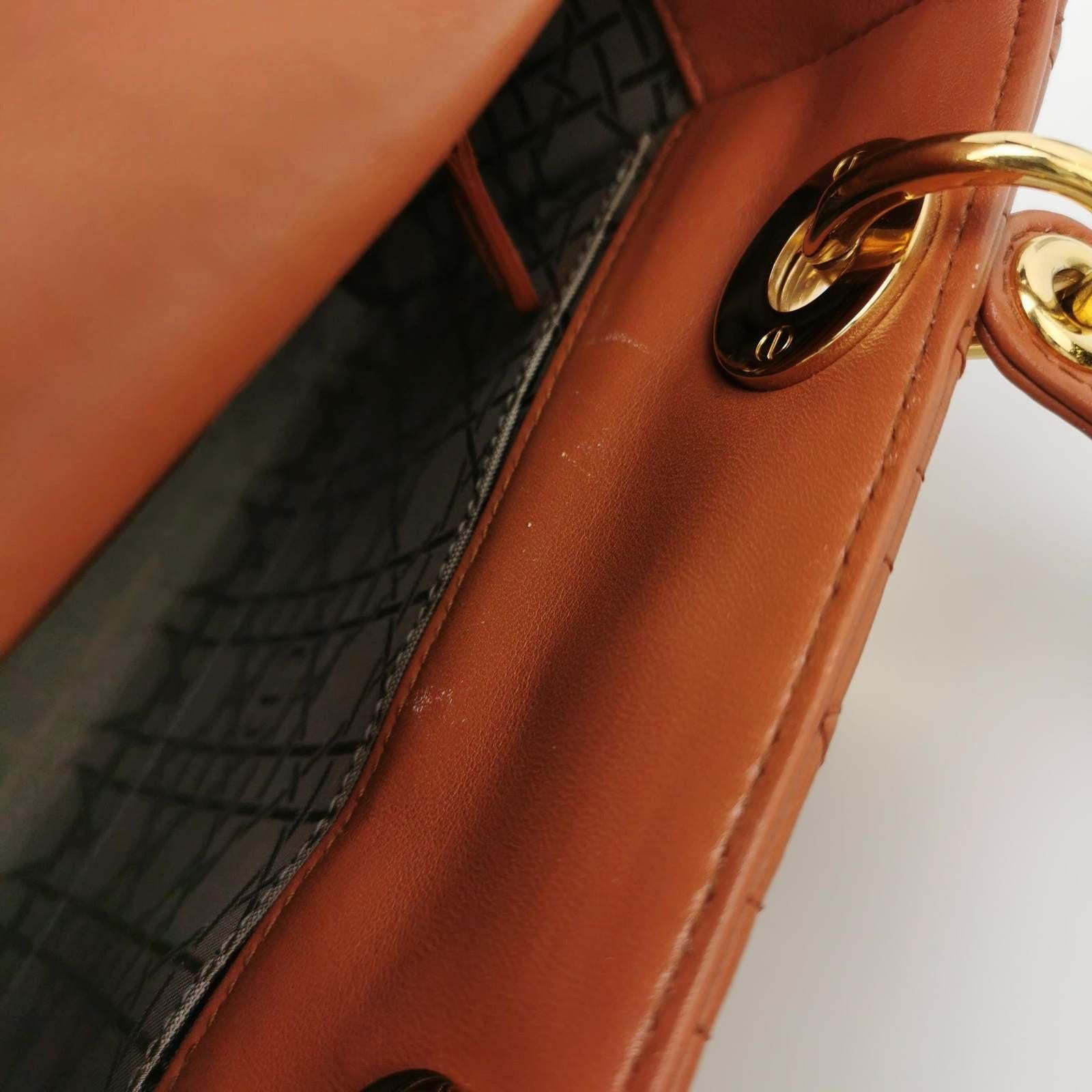 Lady Dior Small My Abcdior Orange Lambskin Cannage Leather 6
