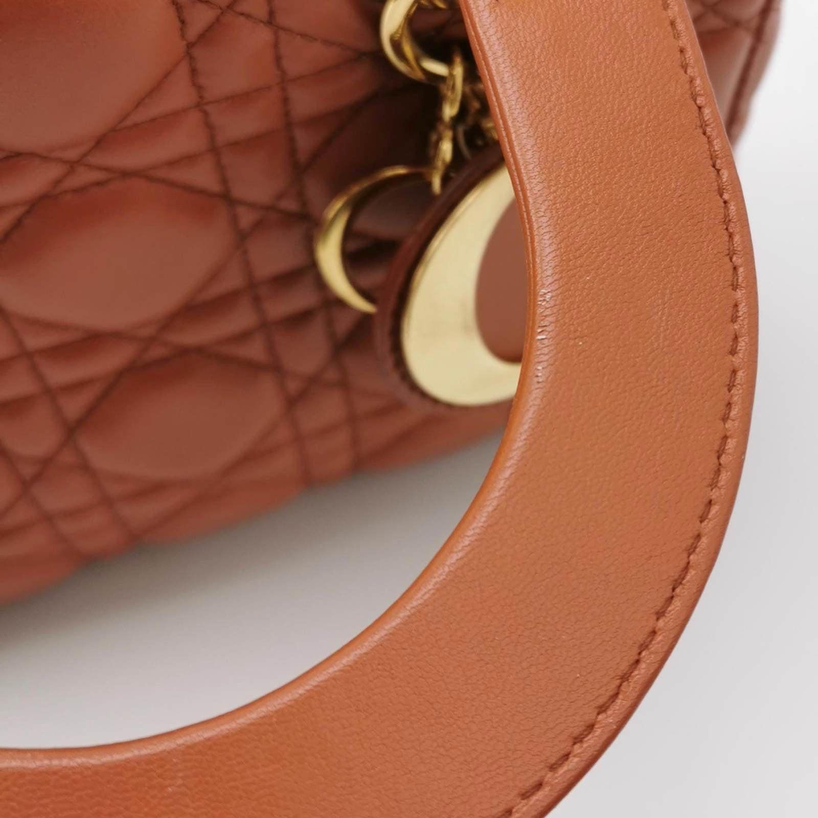Lady Dior Small My Abcdior Orange Lambskin Cannage Leather 7