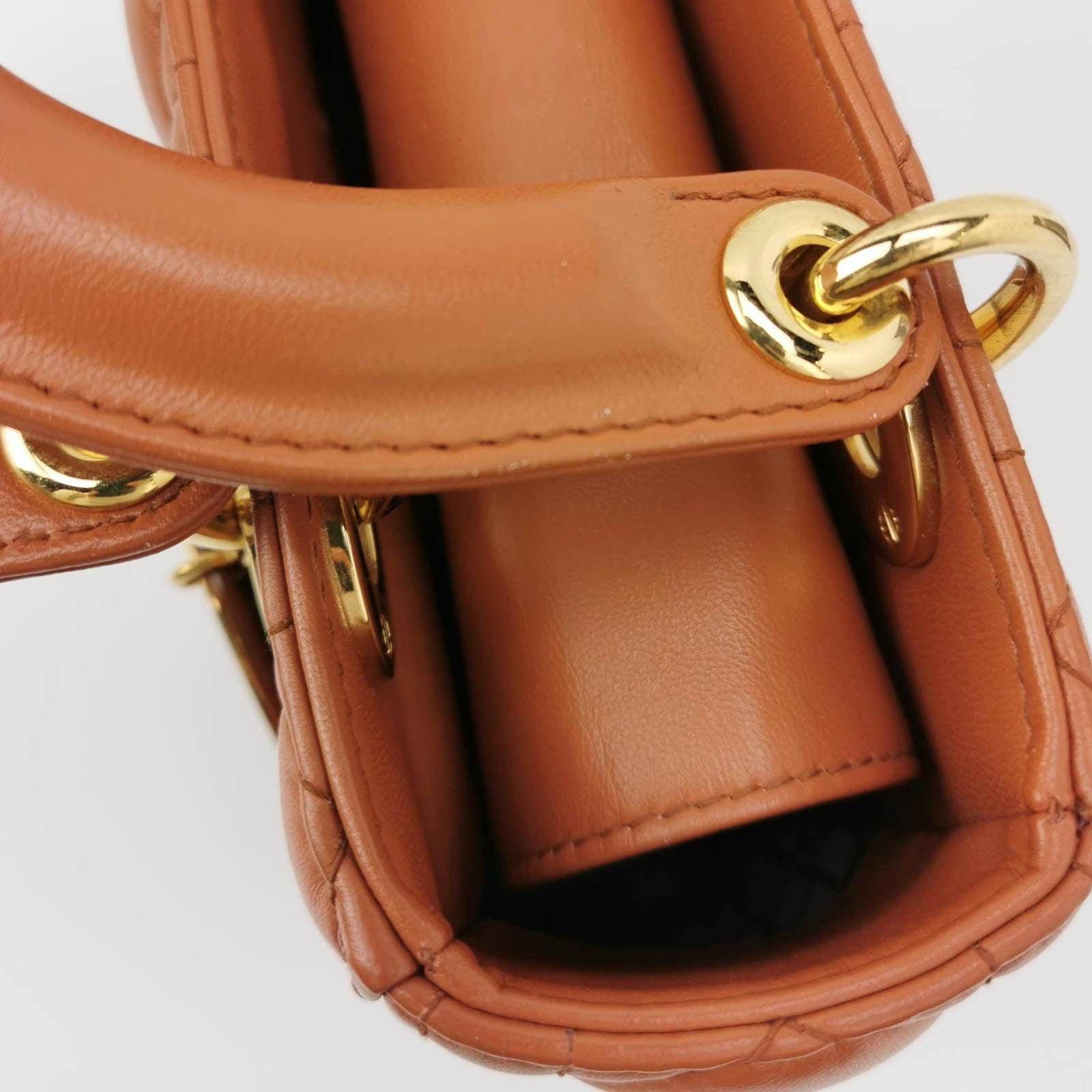 Lady Dior Small My Abcdior Orange Lambskin Cannage Leather 9