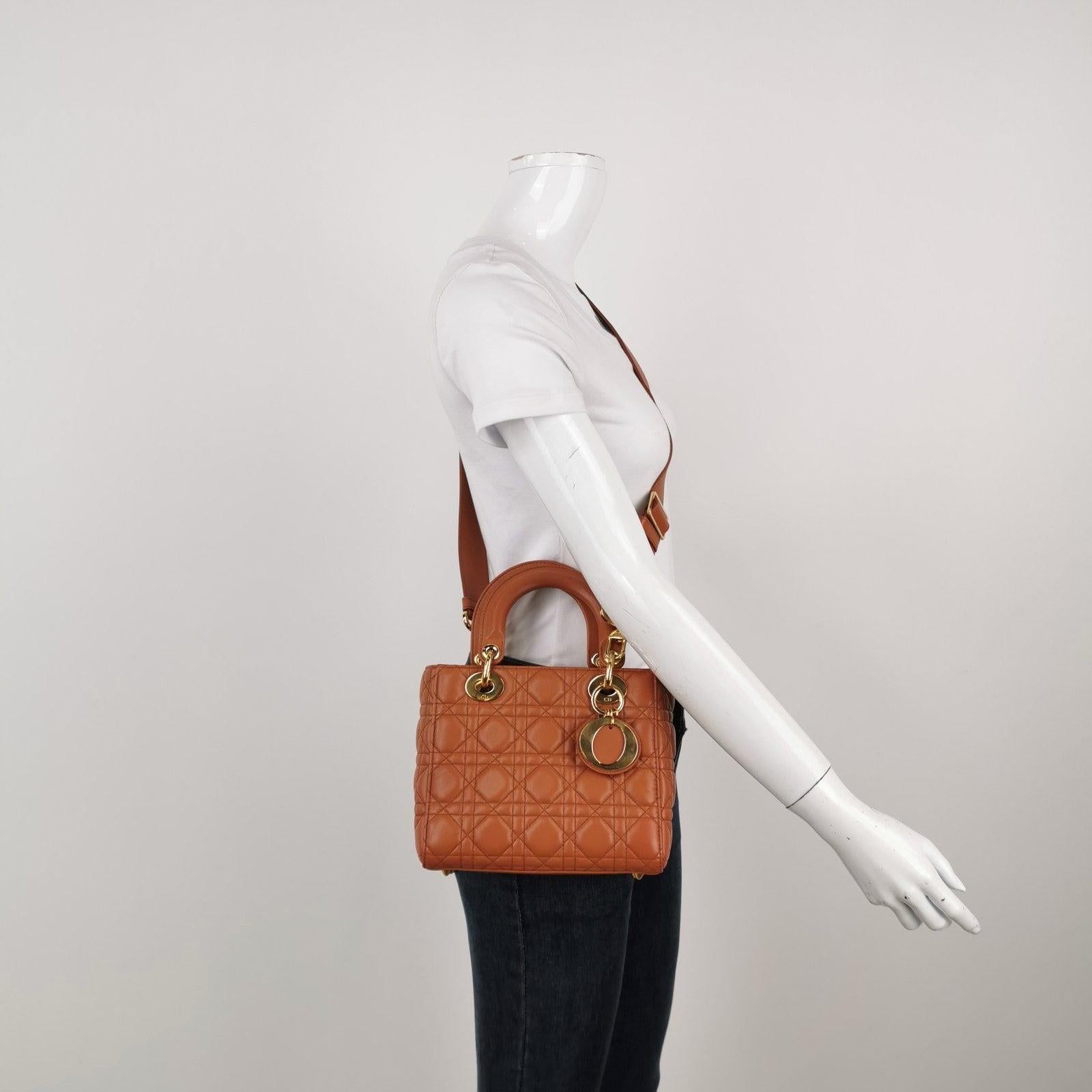 Lady Dior Small My Abcdior Orange Lambskin Cannage Leather These are professional photos of the actual bag offered by Luxbags. Accentuate your look with the timeless style of Small Lady Dior My Abcdior, crafted in Burnt Orange Lambskin Leather. This