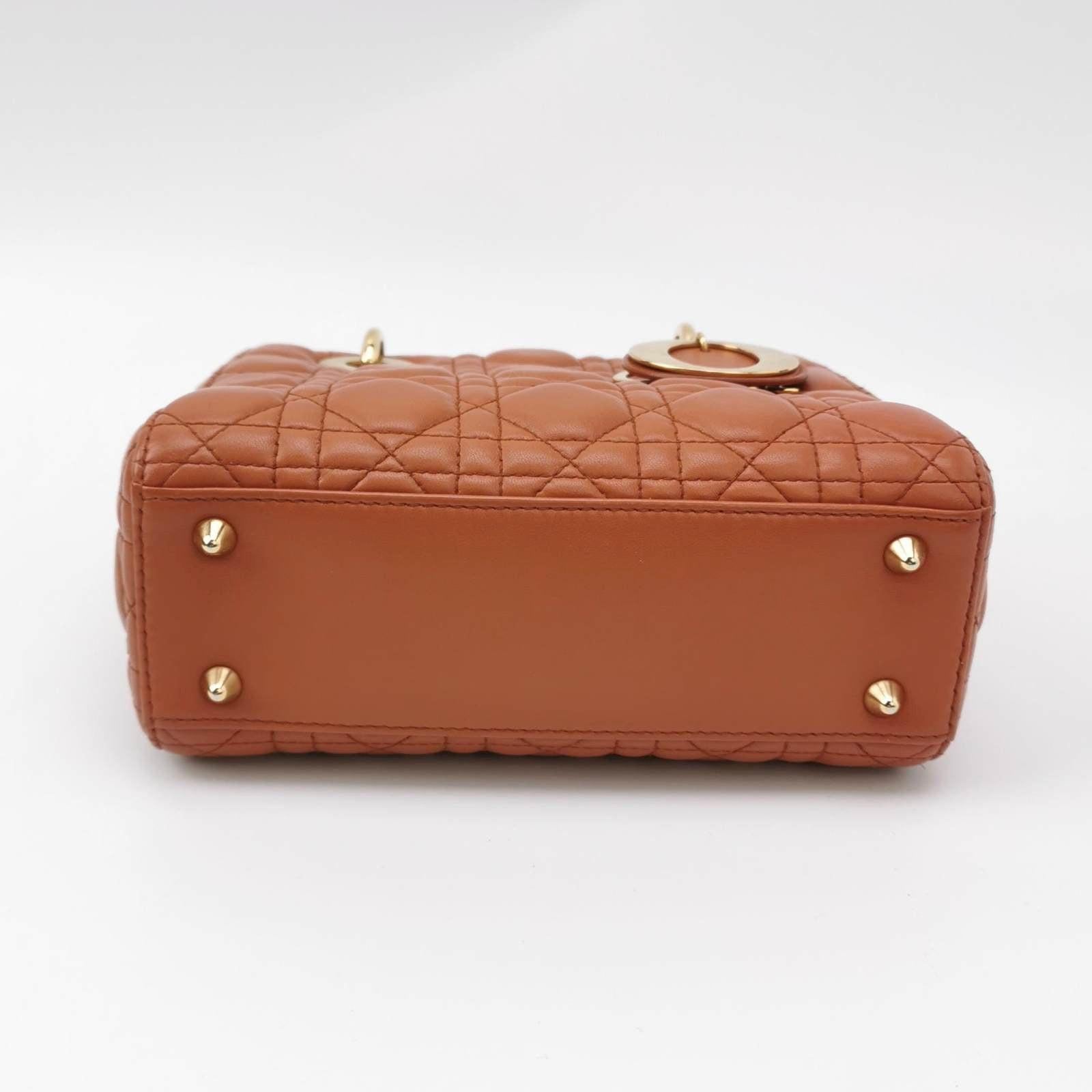 Lady Dior Small My Abcdior Orange Lambskin Cannage Leather 1