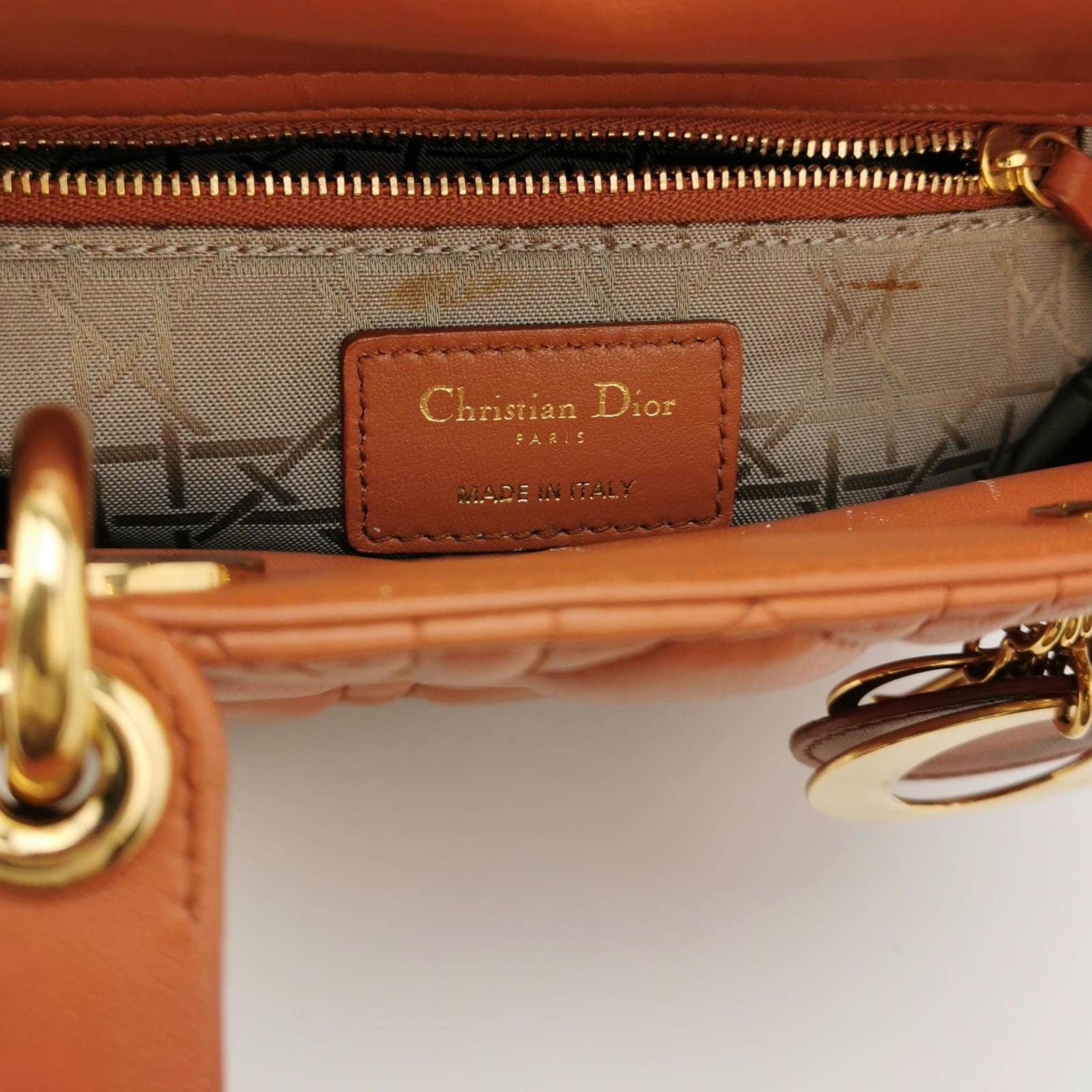 Lady Dior Small My Abcdior Orange Lambskin Cannage Leather 3