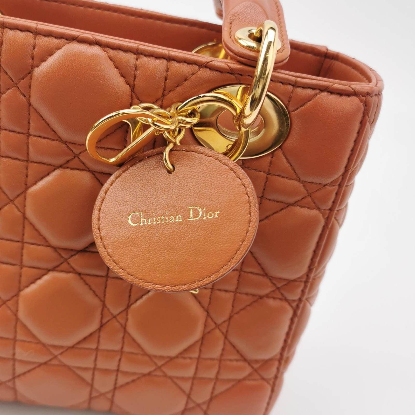 Lady Dior Small My Abcdior Orange Lambskin Cannage Leather 4