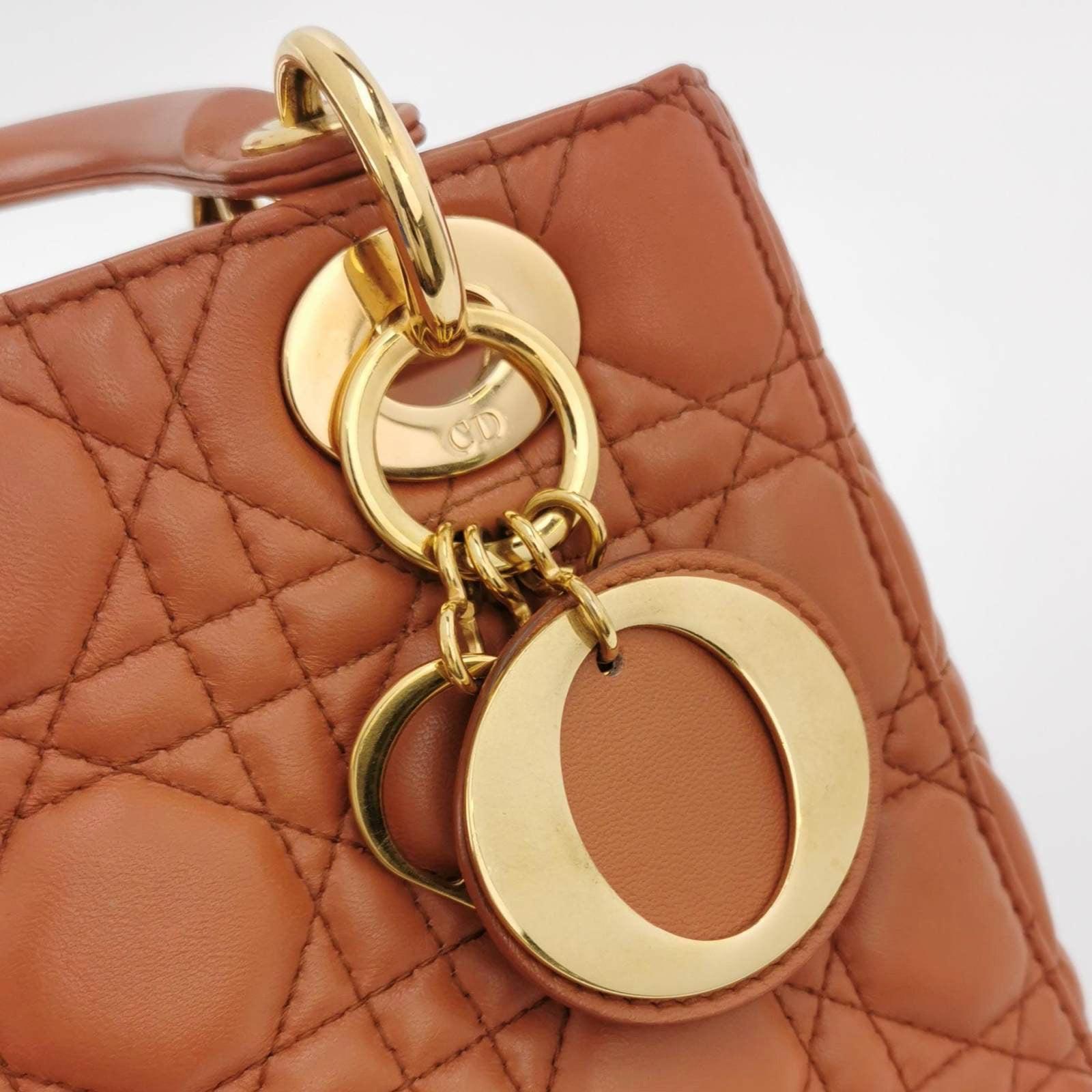 Lady Dior Small My Abcdior Orange Lambskin Cannage Leather 5