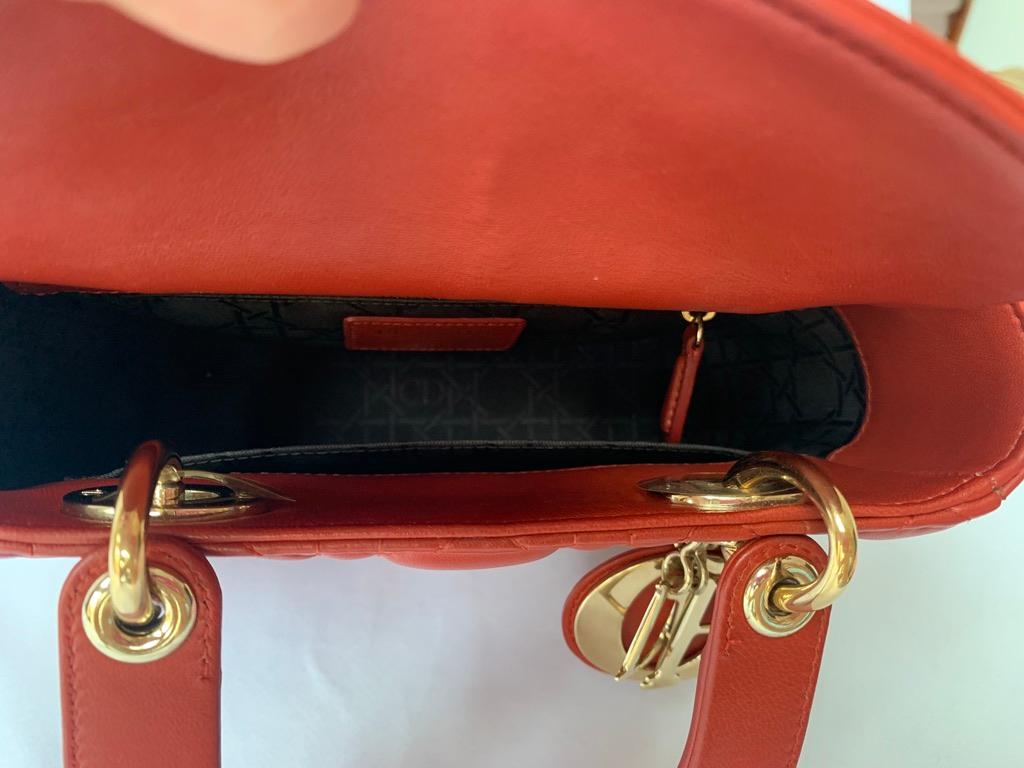 Lady Dior Small My Abcdior Red Lambskin Cannage Leather 6