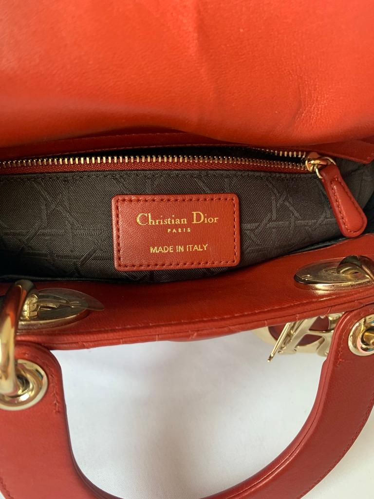 Lady Dior Small My Abcdior Red Lambskin Cannage Leather 7