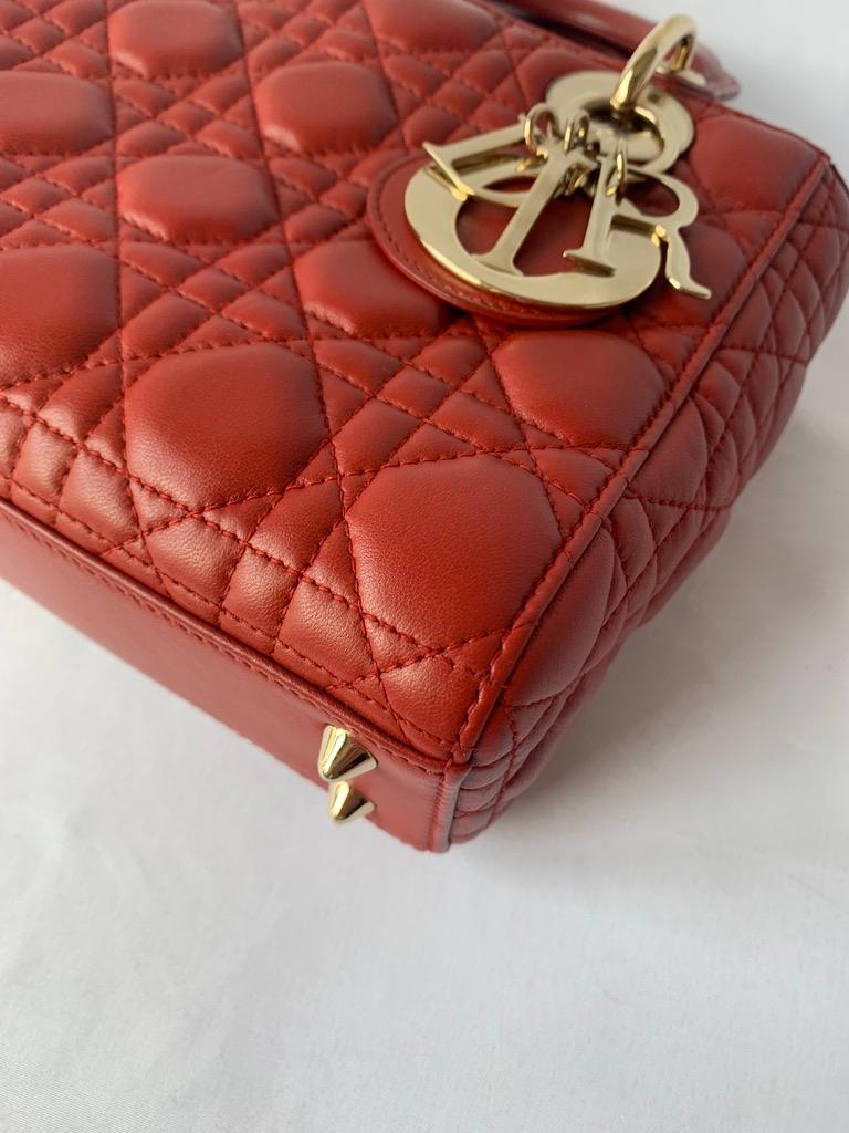 Lady Dior Small My Abcdior Red Lambskin Cannage Leather 2
