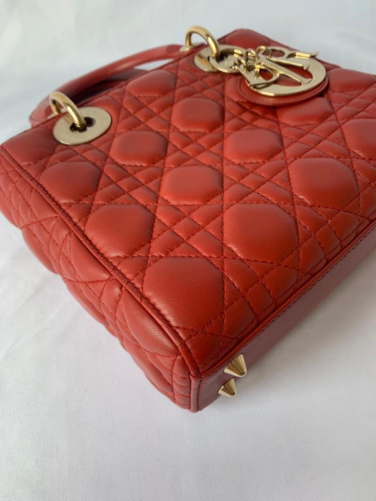 Lady Dior Small My Abcdior Red Lambskin Cannage Leather 3