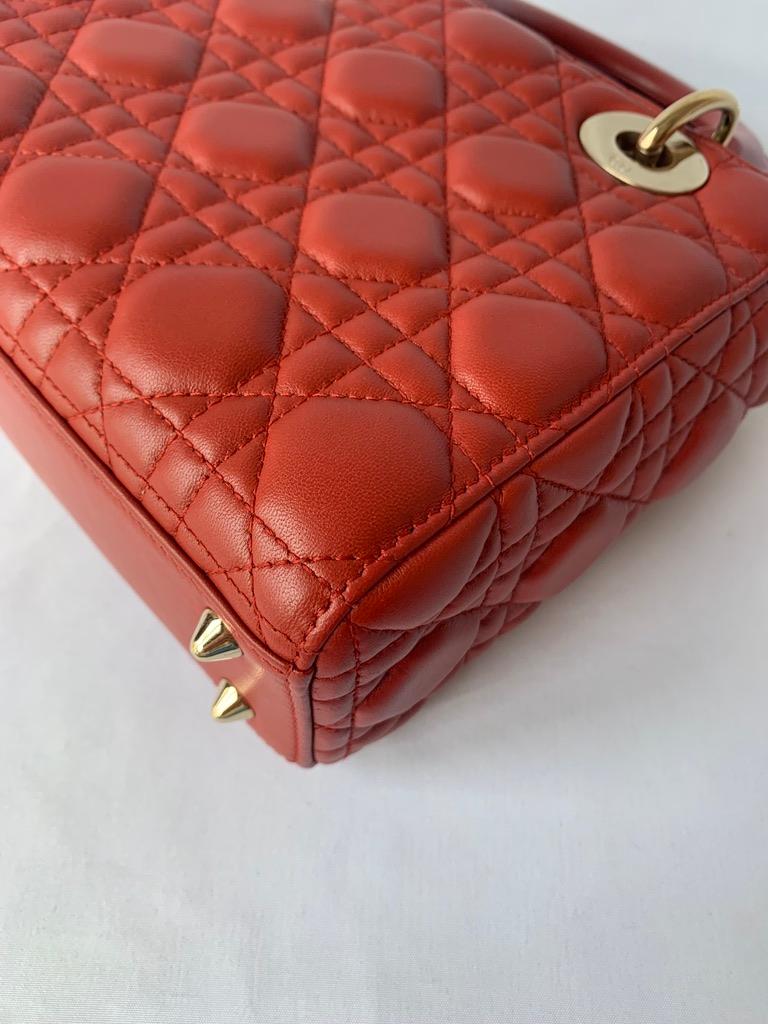 Lady Dior Small My Abcdior Red Lambskin Cannage Leather 4