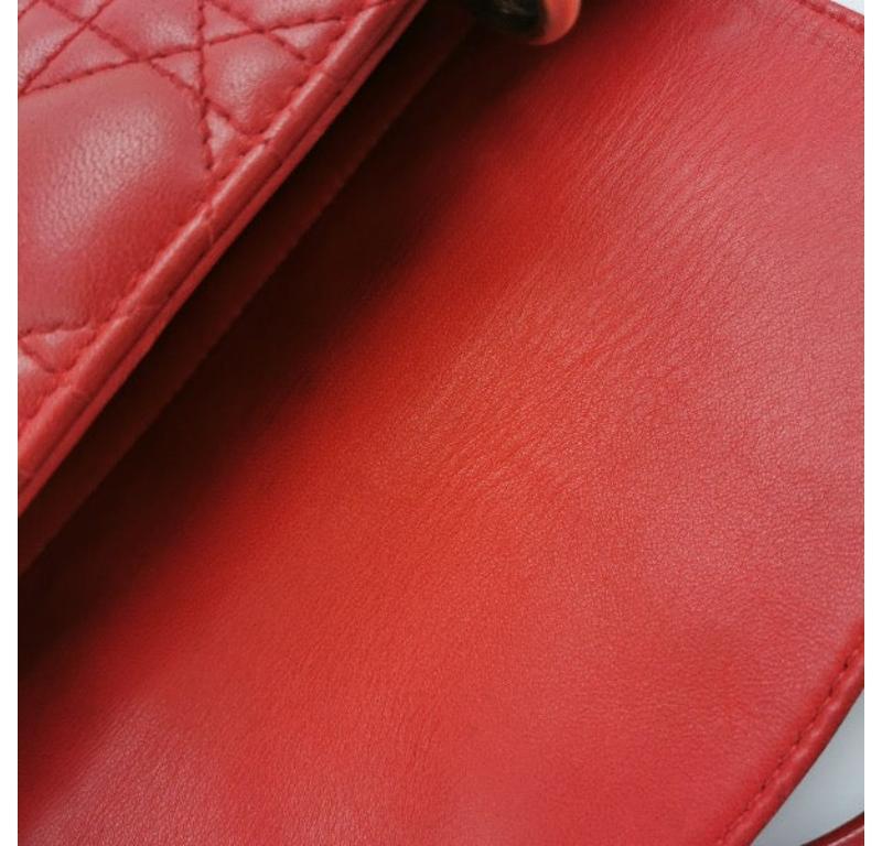 Lady Dior Small My Abcdior Red Lambskin Cannage Leather Gold Hardware 6