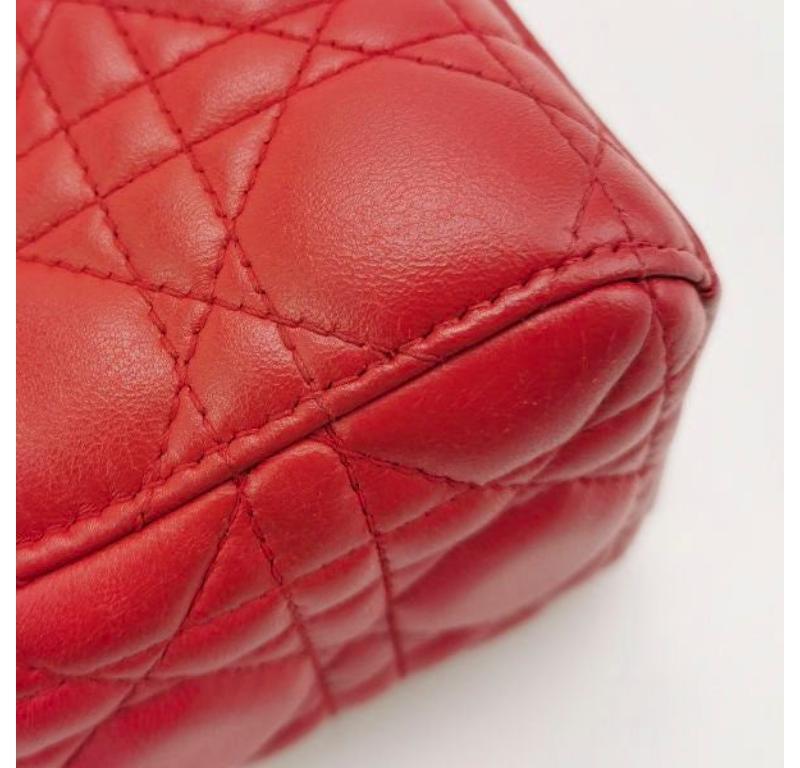 Lady Dior Small My Abcdior Red Lambskin Cannage Leather Gold Hardware 7
