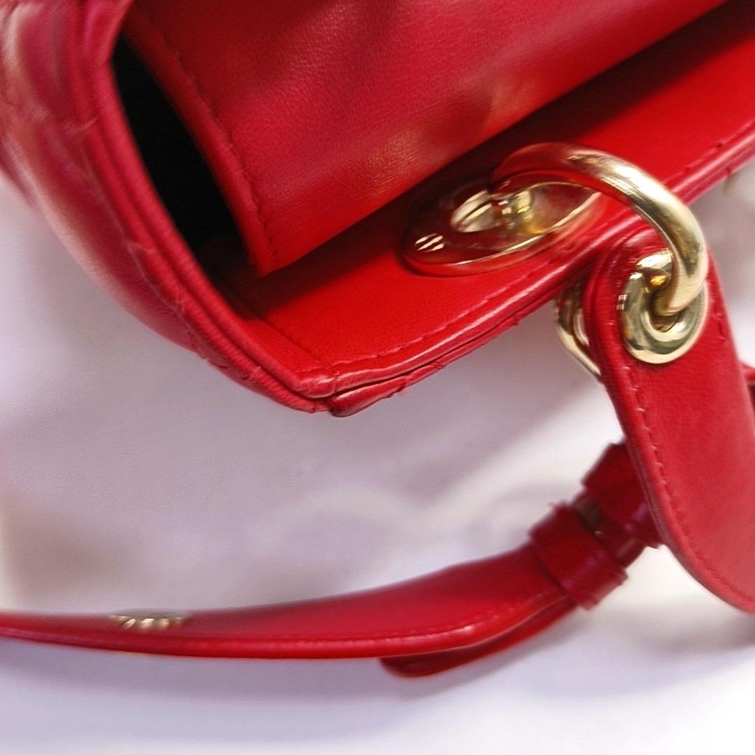 Lady Dior Small My Abcdior Red Lambskin Cannage Leather Gold Hardware 8