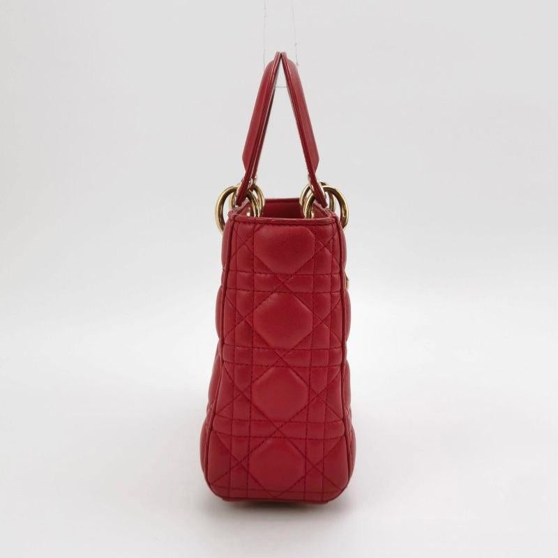 Lady Dior Small My Abcdior Red Lambskin Cannage Leather Gold Hardware 1