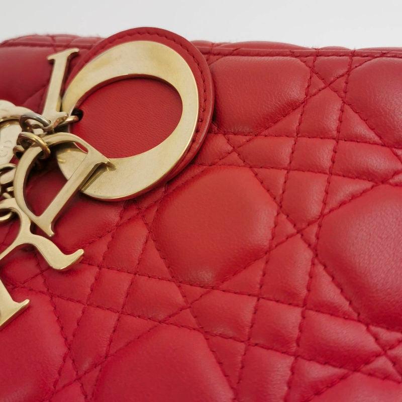 Lady Dior Small My Abcdior Red Lambskin Cannage Leather Gold Hardware 2