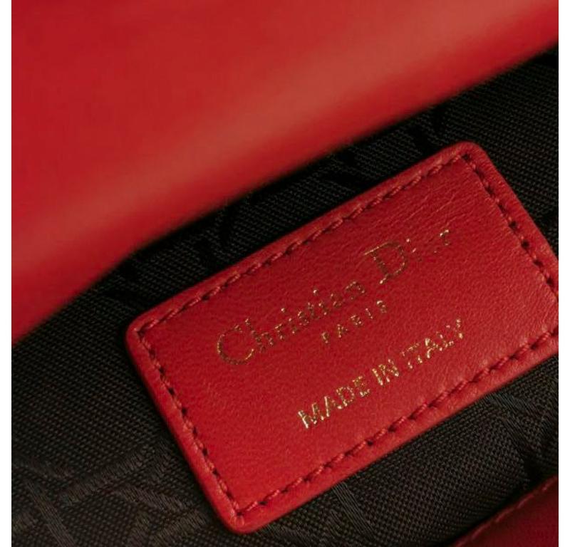 Lady Dior Small My Abcdior Red Lambskin Cannage Leather Gold Hardware 3