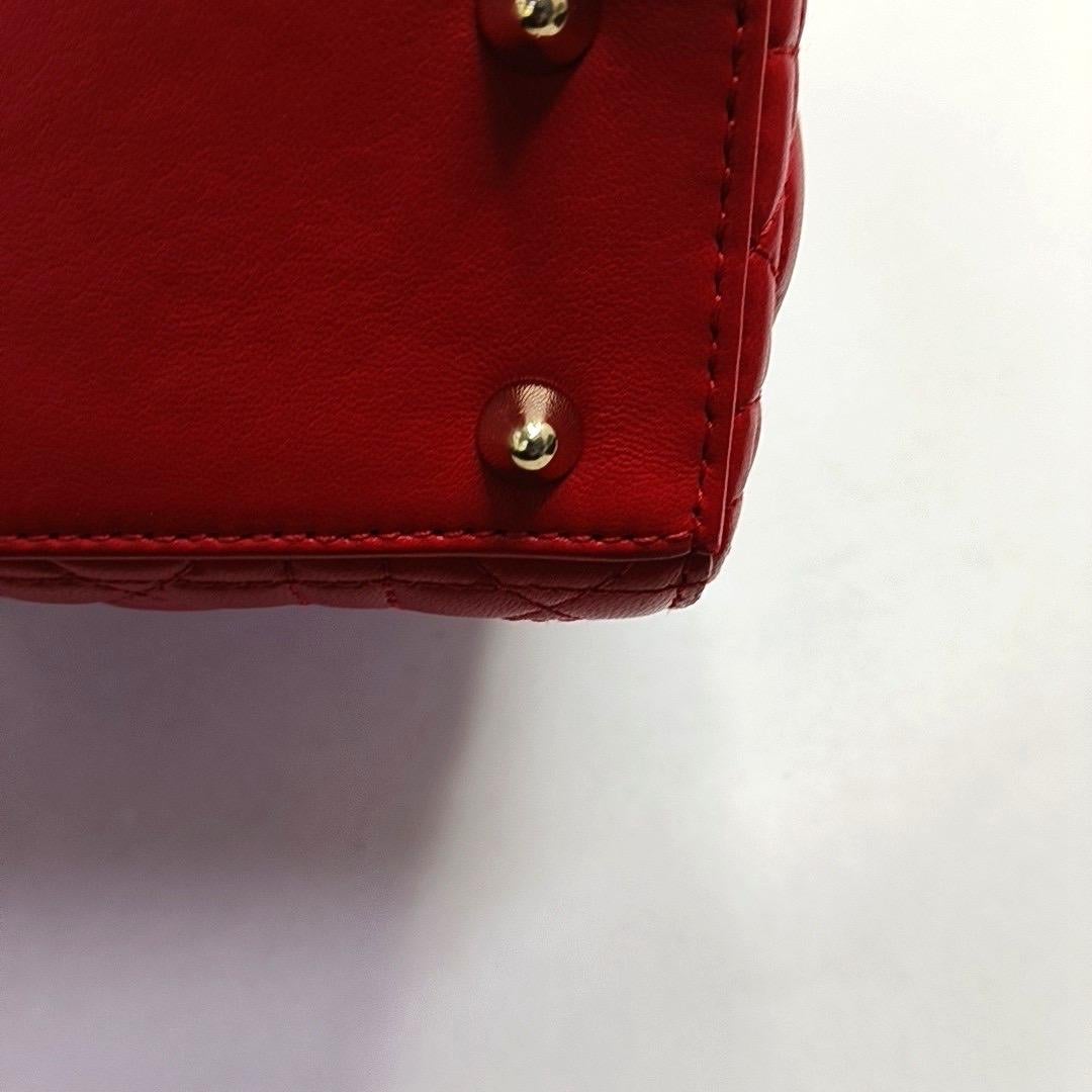 Lady Dior Small My Abcdior Red Lambskin Cannage Leather Gold Hardware 3