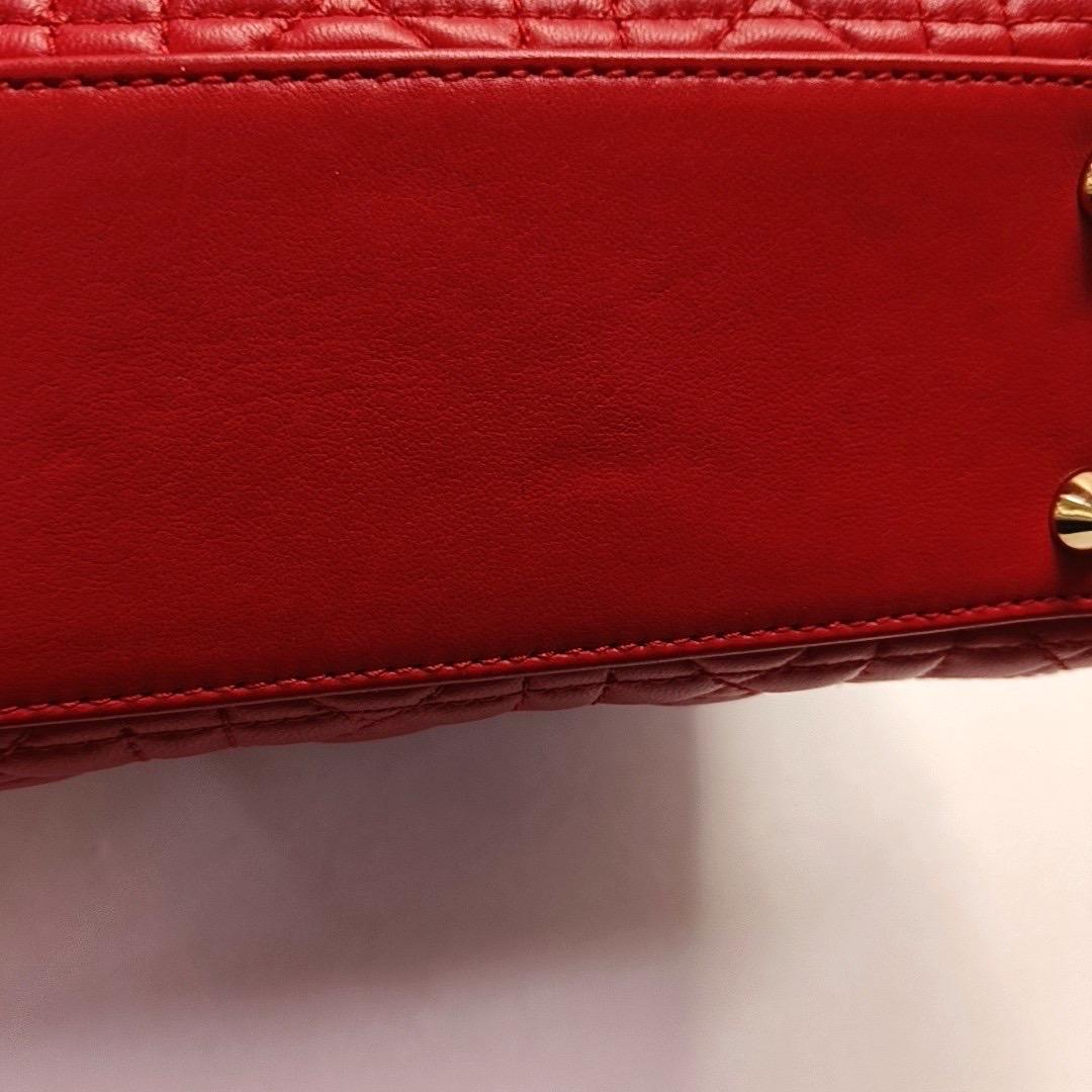 Lady Dior Small My Abcdior Red Lambskin Cannage Leather Gold Hardware 4