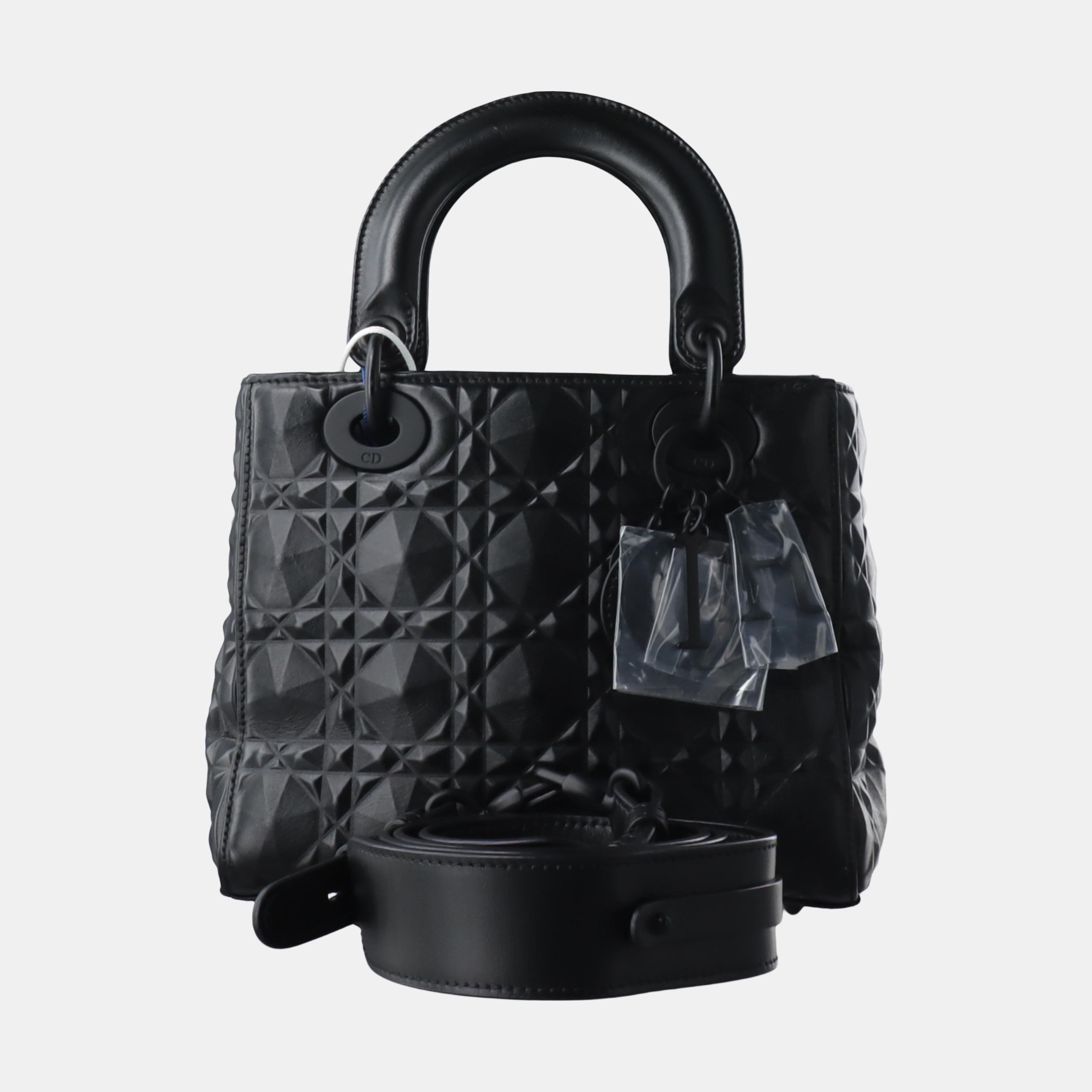 Women's Lady Dior Small My Abcdior So Black Diamond Motif Caflskin Leather
