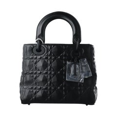 Lady Dior Small My Abcdior So Black Diamond Motif Caflskin Leather