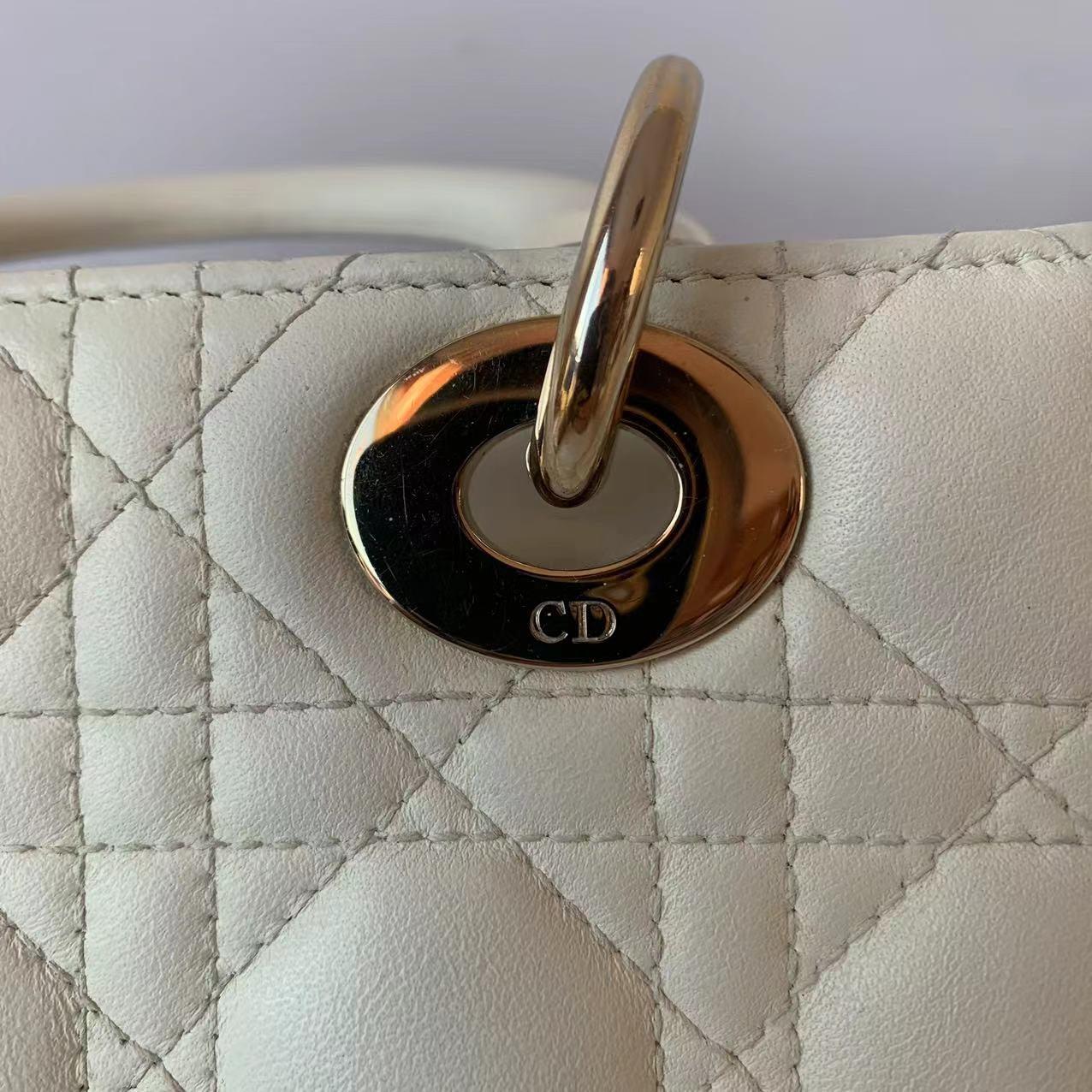 Lady Dior Small My Abcdior White Ecru Lambskin Cannage Leather 8