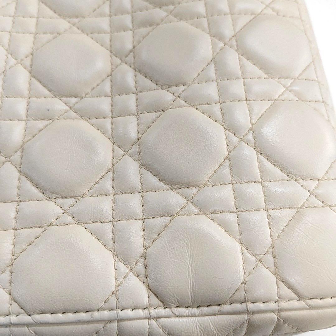 Lady Dior Small My Abcdior White Ecru Lambskin Cannage Leather 8