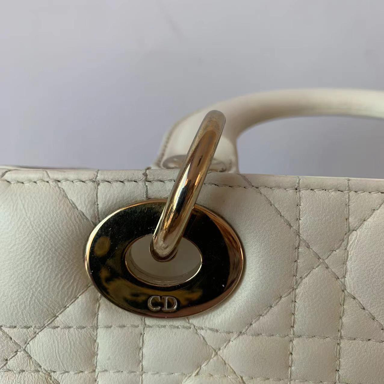 Lady Dior Small My Abcdior White Ecru Lambskin Cannage Leather 9